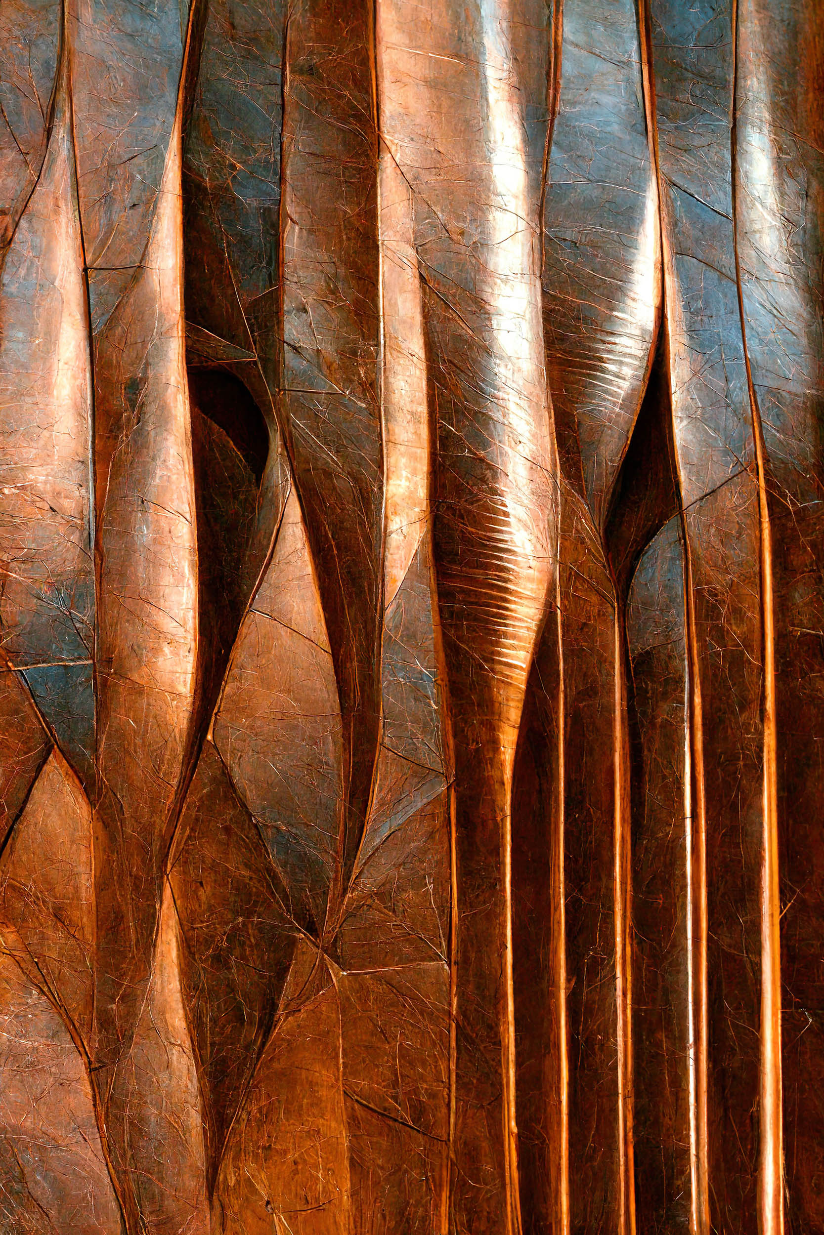 Koperkleurige Abstracte Metaaltextuur - LW00827