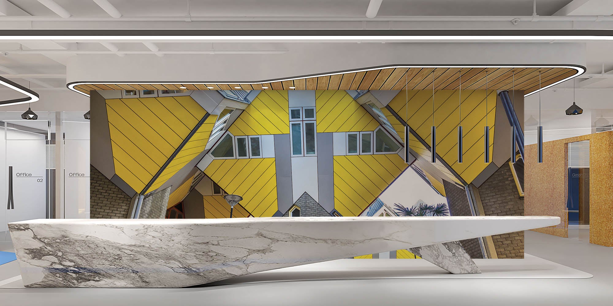 Kubuswoningen - LW00393 Fotobehang