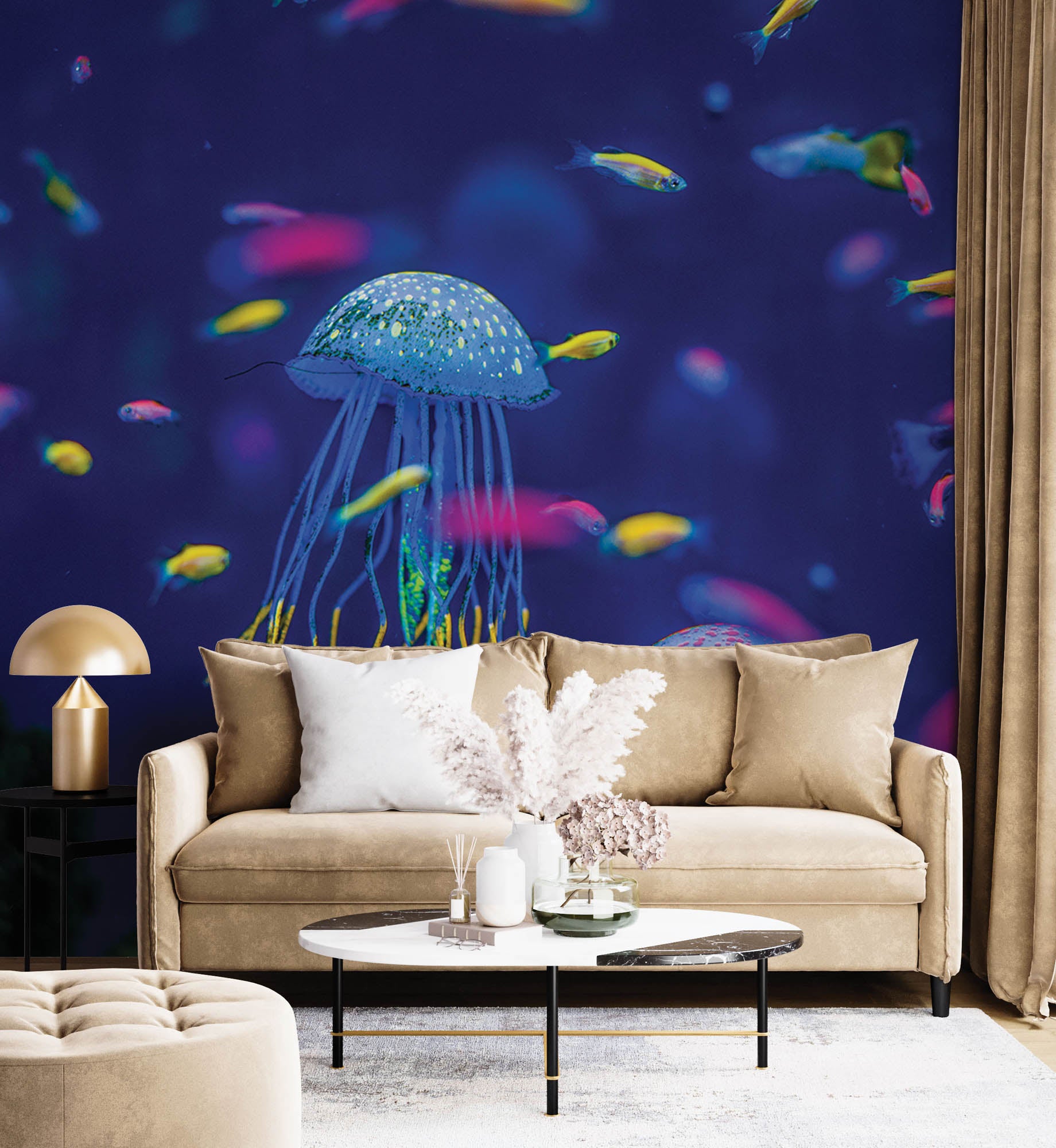 Kwallen in aquarium  - LW00192 Fotobehang