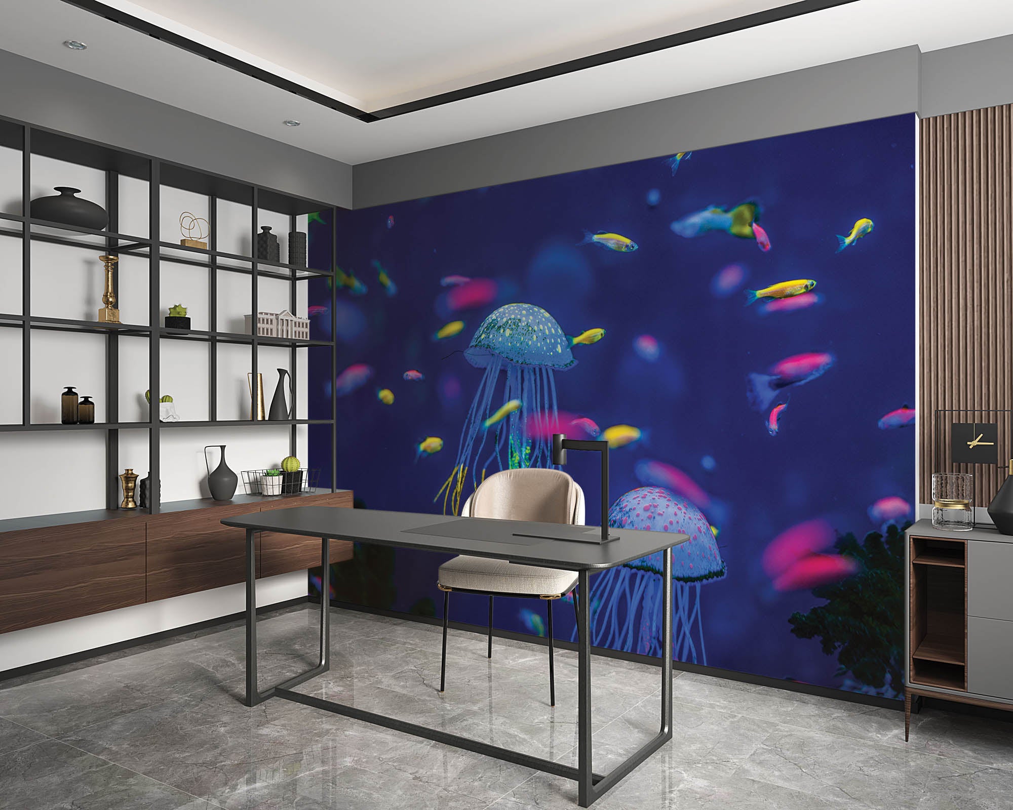 Kwallen in aquarium  - LW00192 Fotobehang