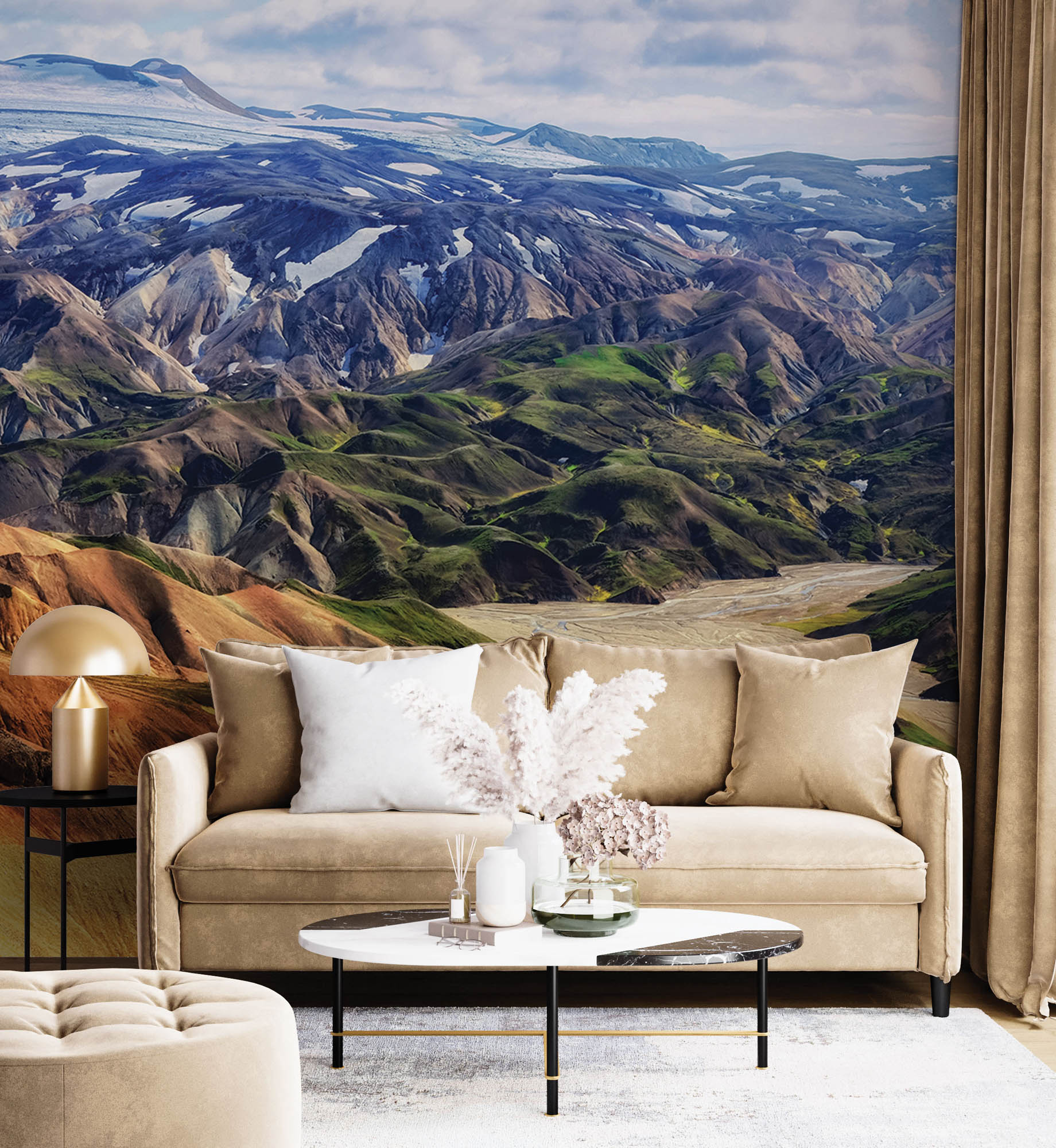 Landschap inclusief bergen en gletsjer - LW00248 Fotobehang