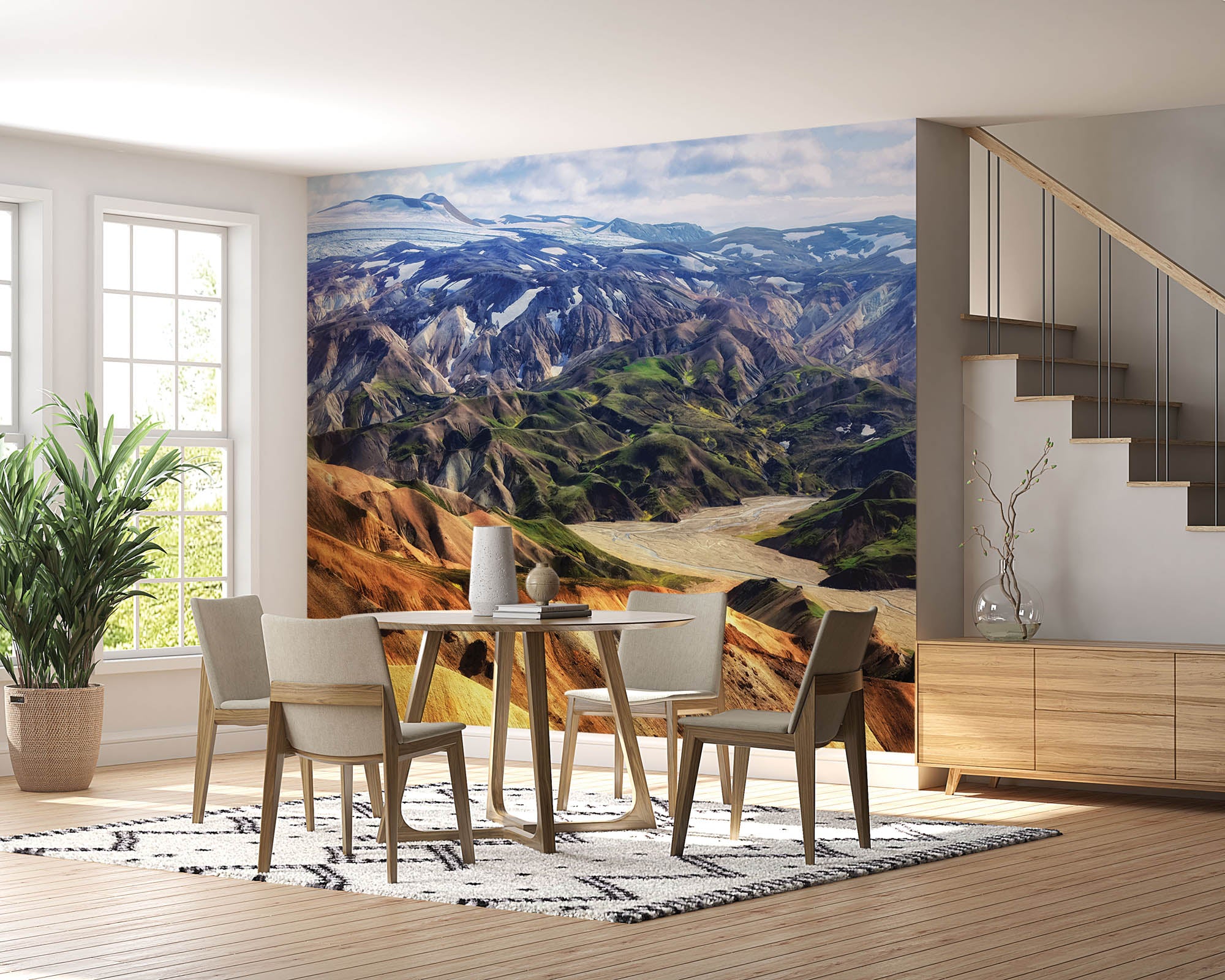 Landschap inclusief bergen en gletsjer - LW00248 Fotobehang