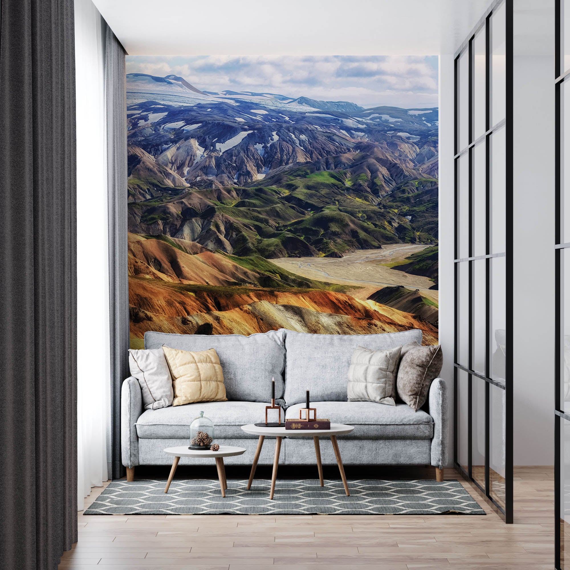 Landschap inclusief bergen en gletsjer - LW00248 Fotobehang