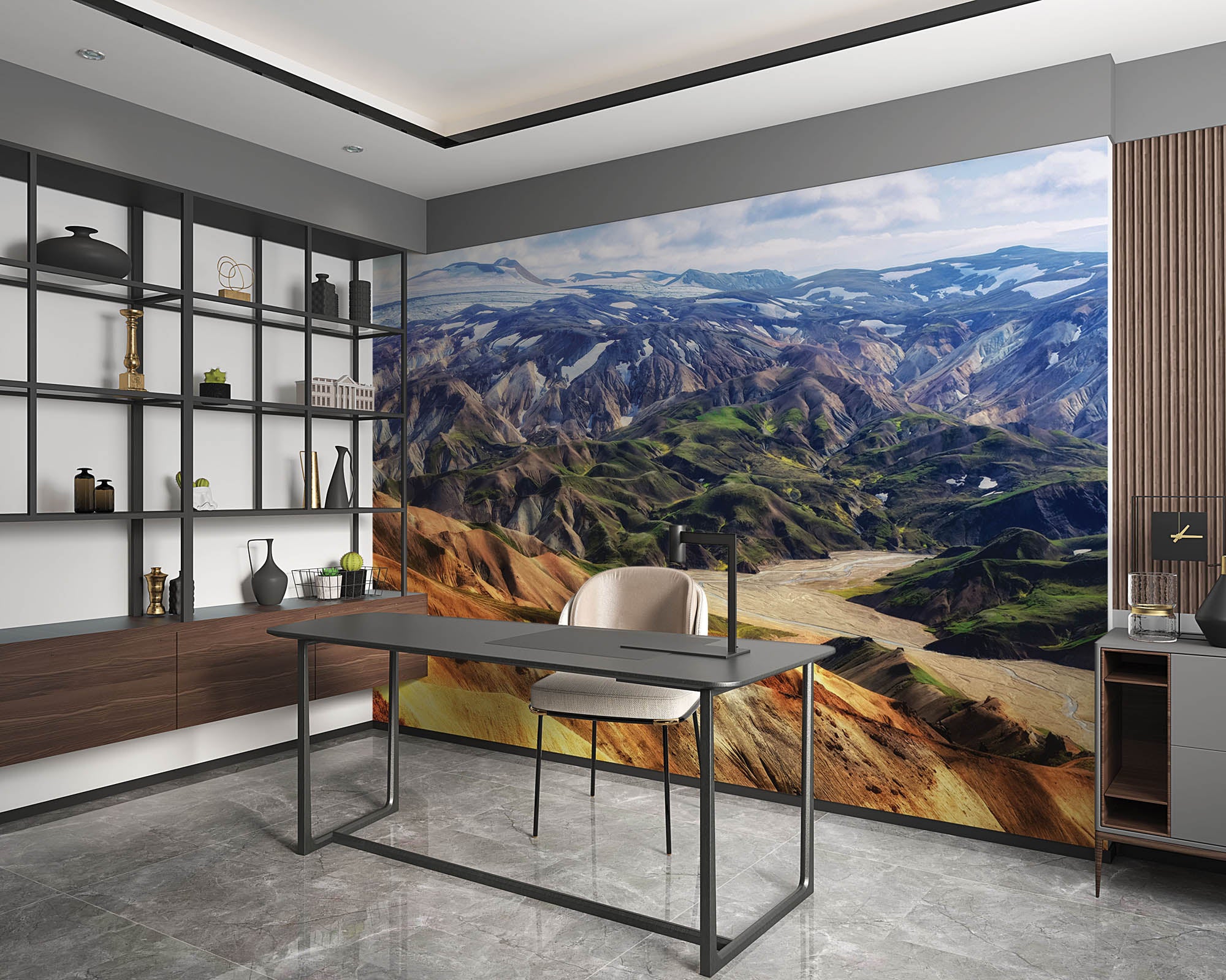 Landschap inclusief bergen en gletsjer - LW00248 Fotobehang