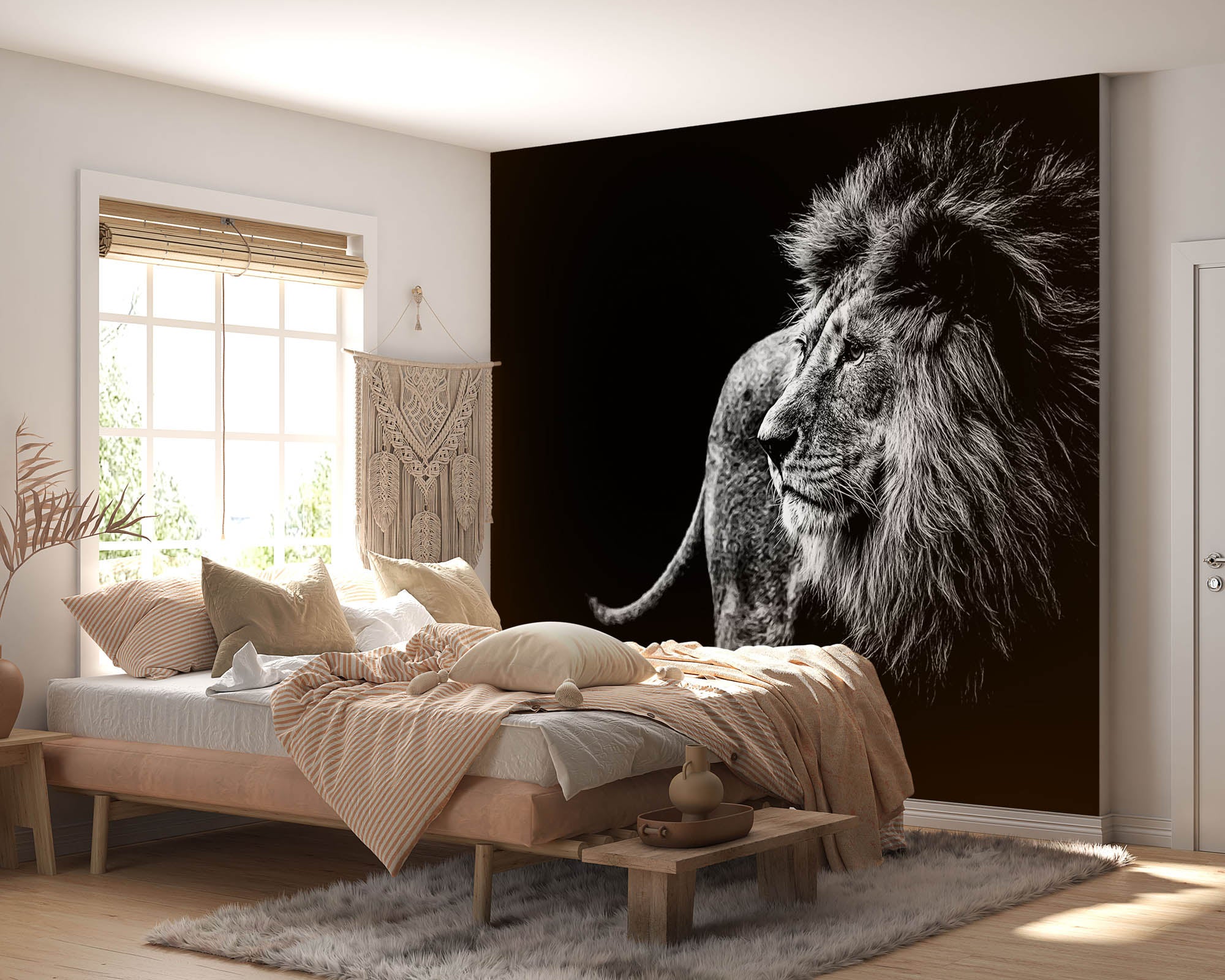 Leeuw in zwart-wit - LW00228 Fotobehang