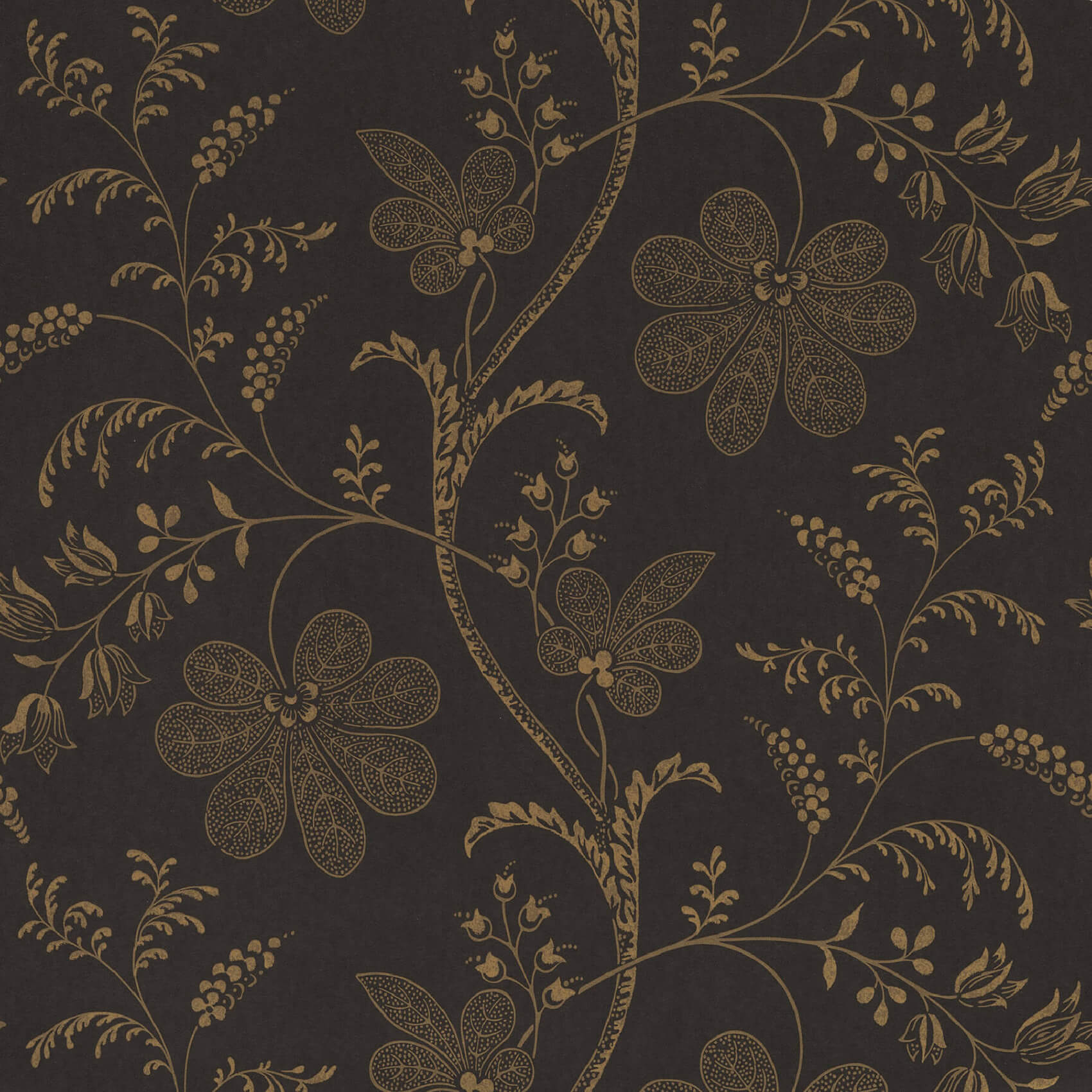 Little Green London Wallpapers Bedford Sq Ebony Gold Behang