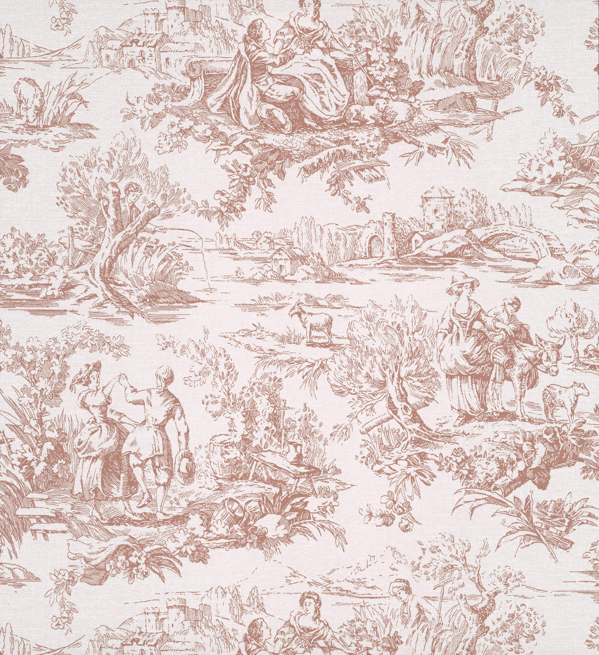 Little Green National Trust III Lovers' Toile Blush Behang