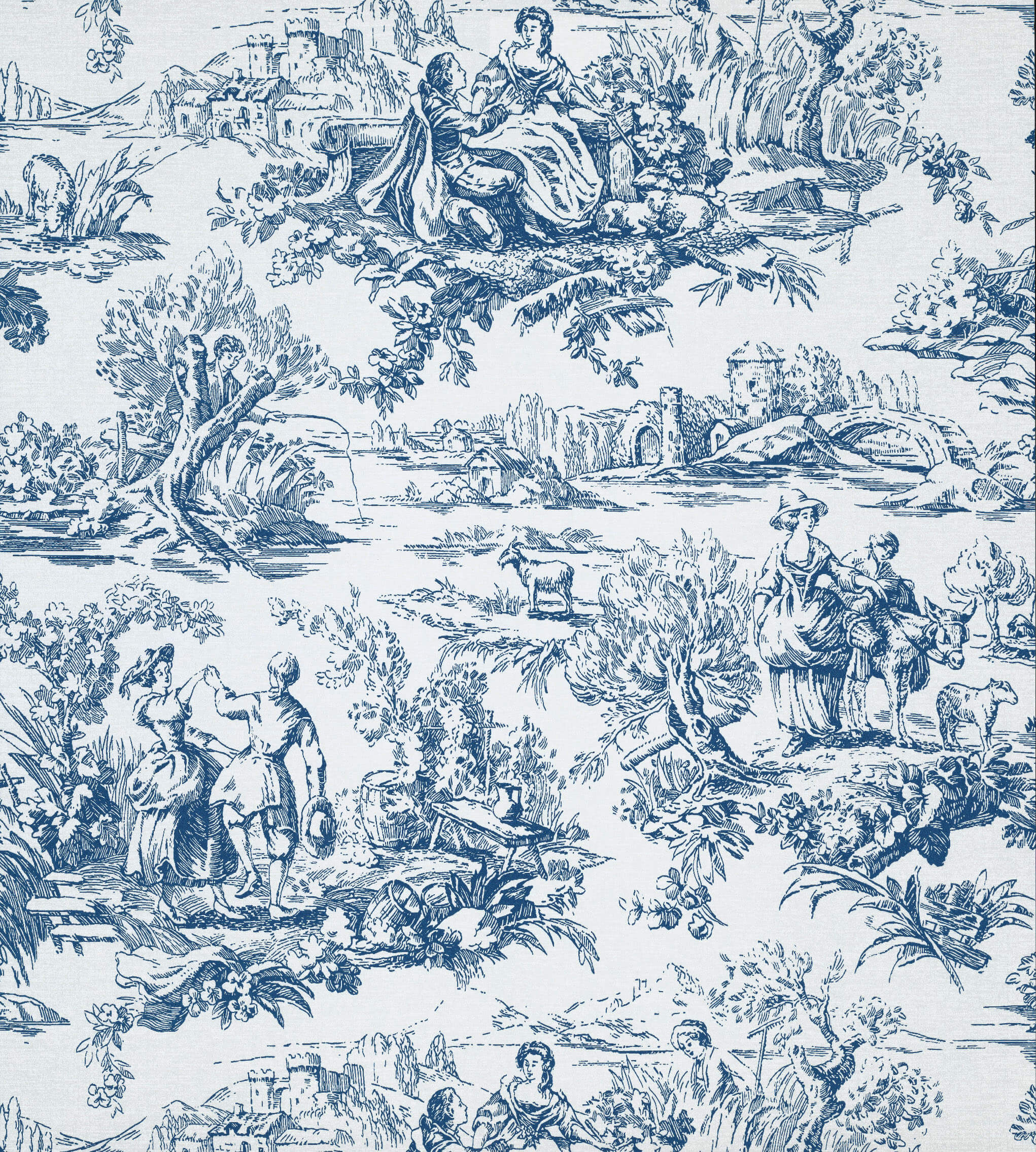 Little Green National Trust III Lovers' Toile Mazarine Behang