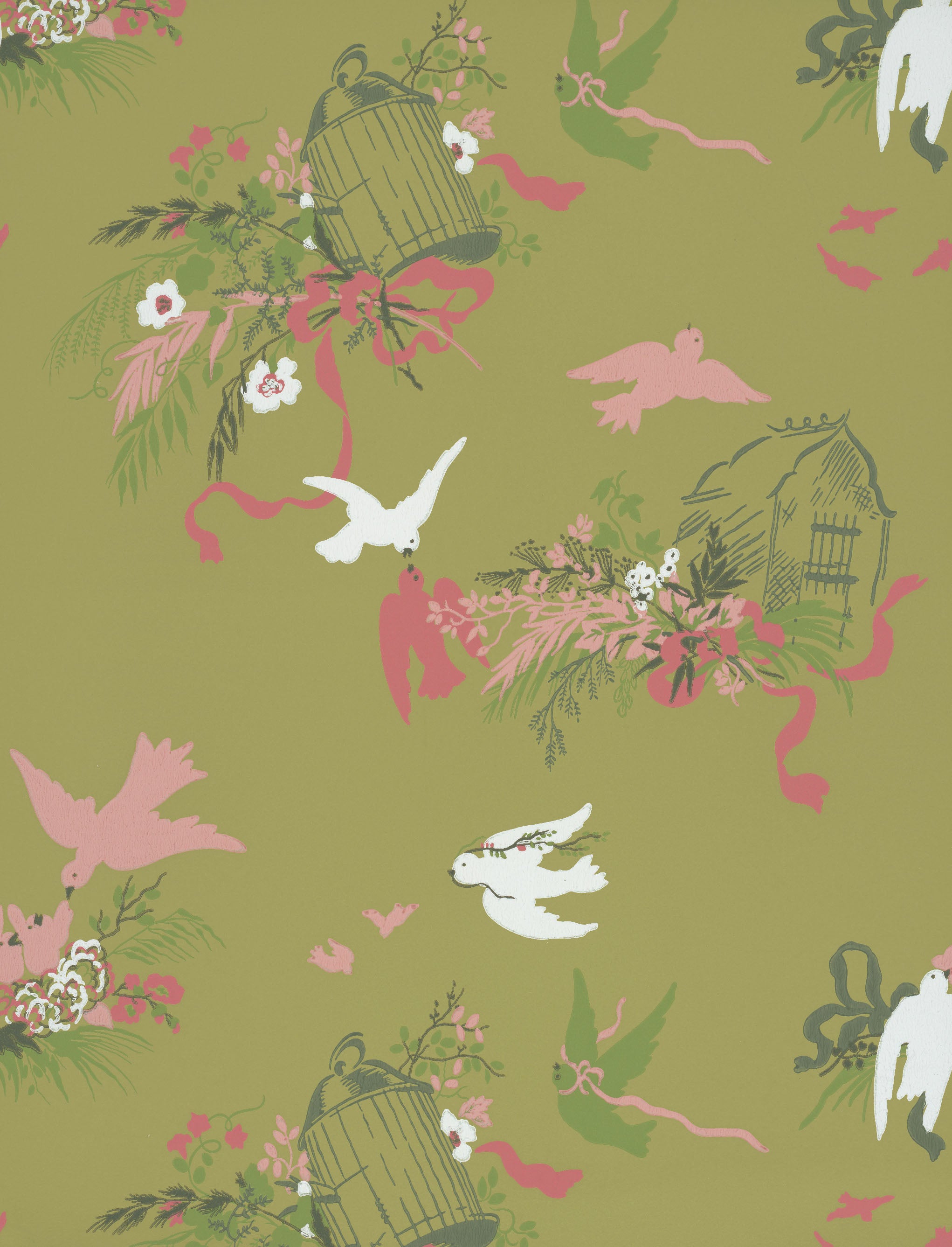 Little Green National Trust III Volieres Garden Behang