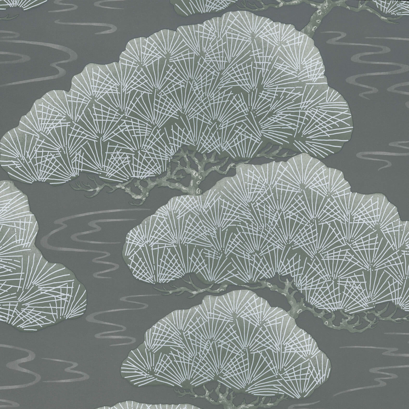 Little Green Pines Silver Pine Behang