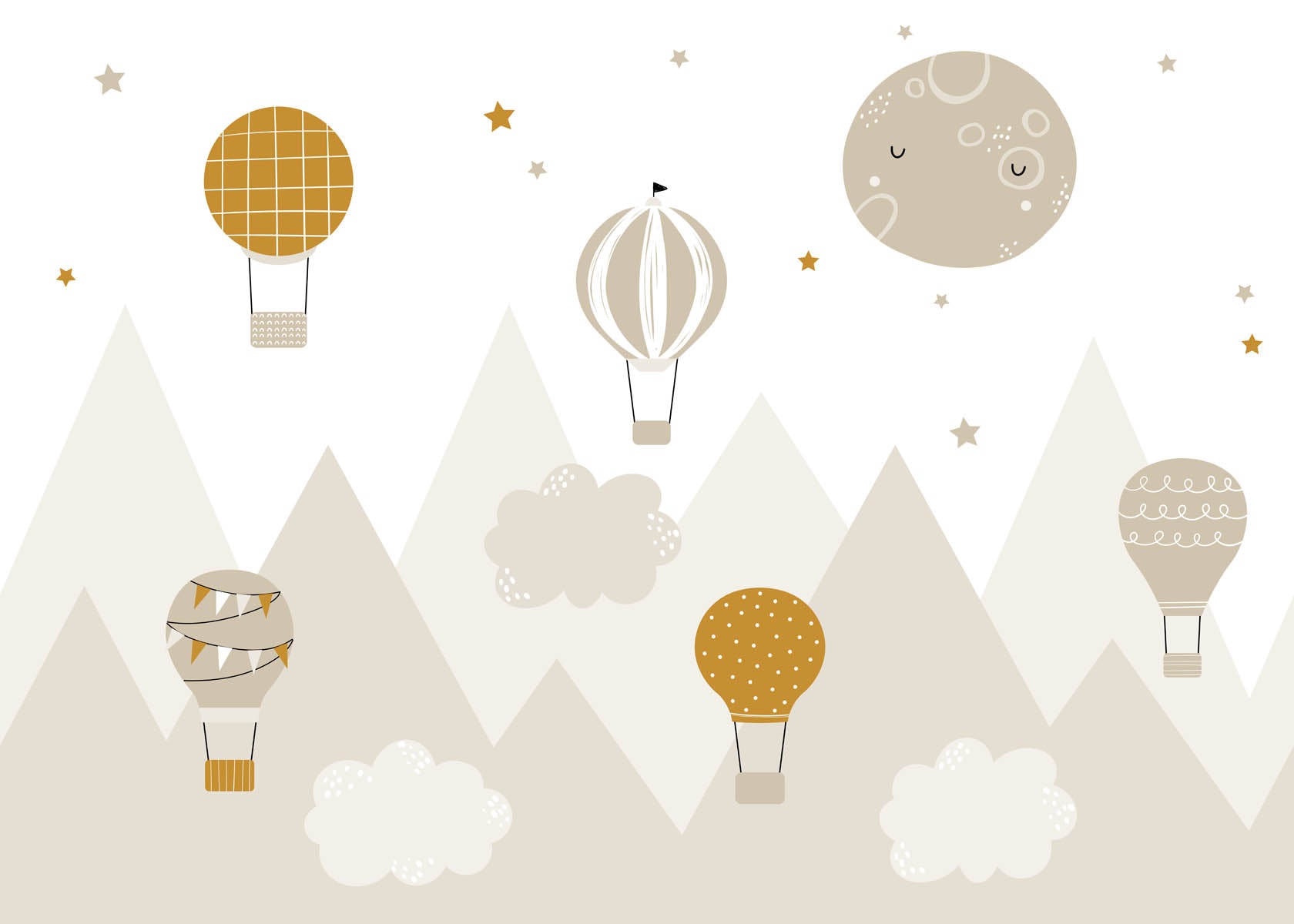 Luchtballon Babykamer Muur - LW00598
