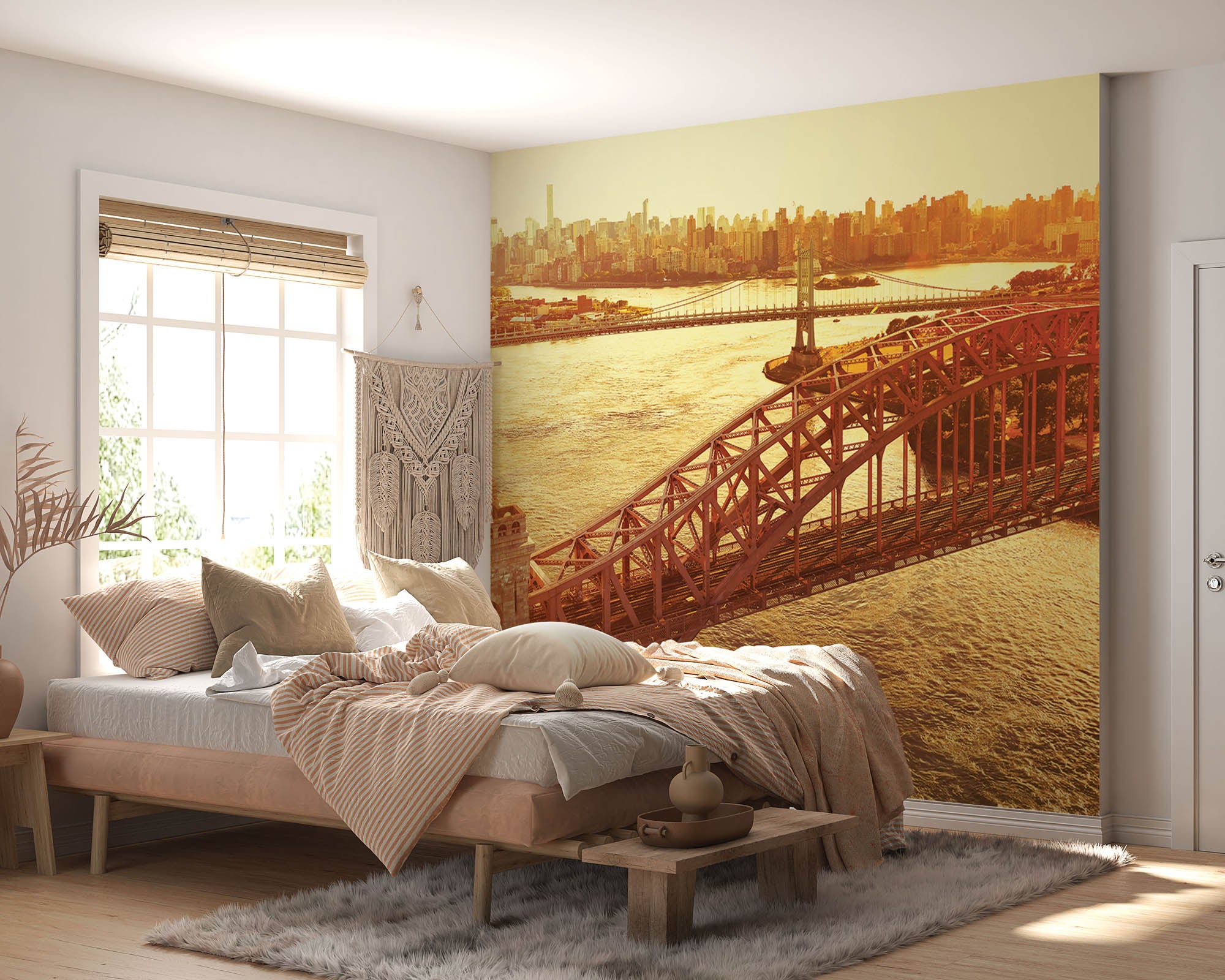 Luchtfoto Hell Gate brug - LW00337 Fotobehang