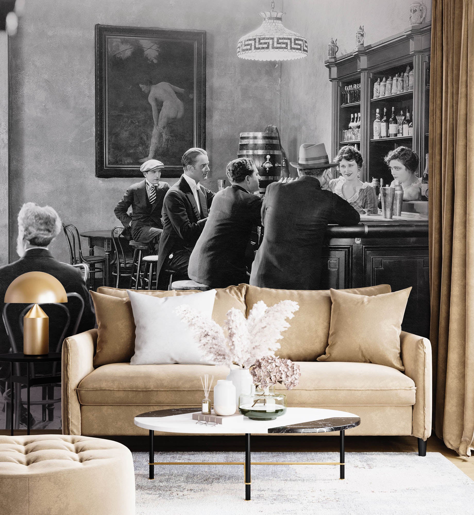 Mannen zittend aan een bar - LW00402 Fotobehang