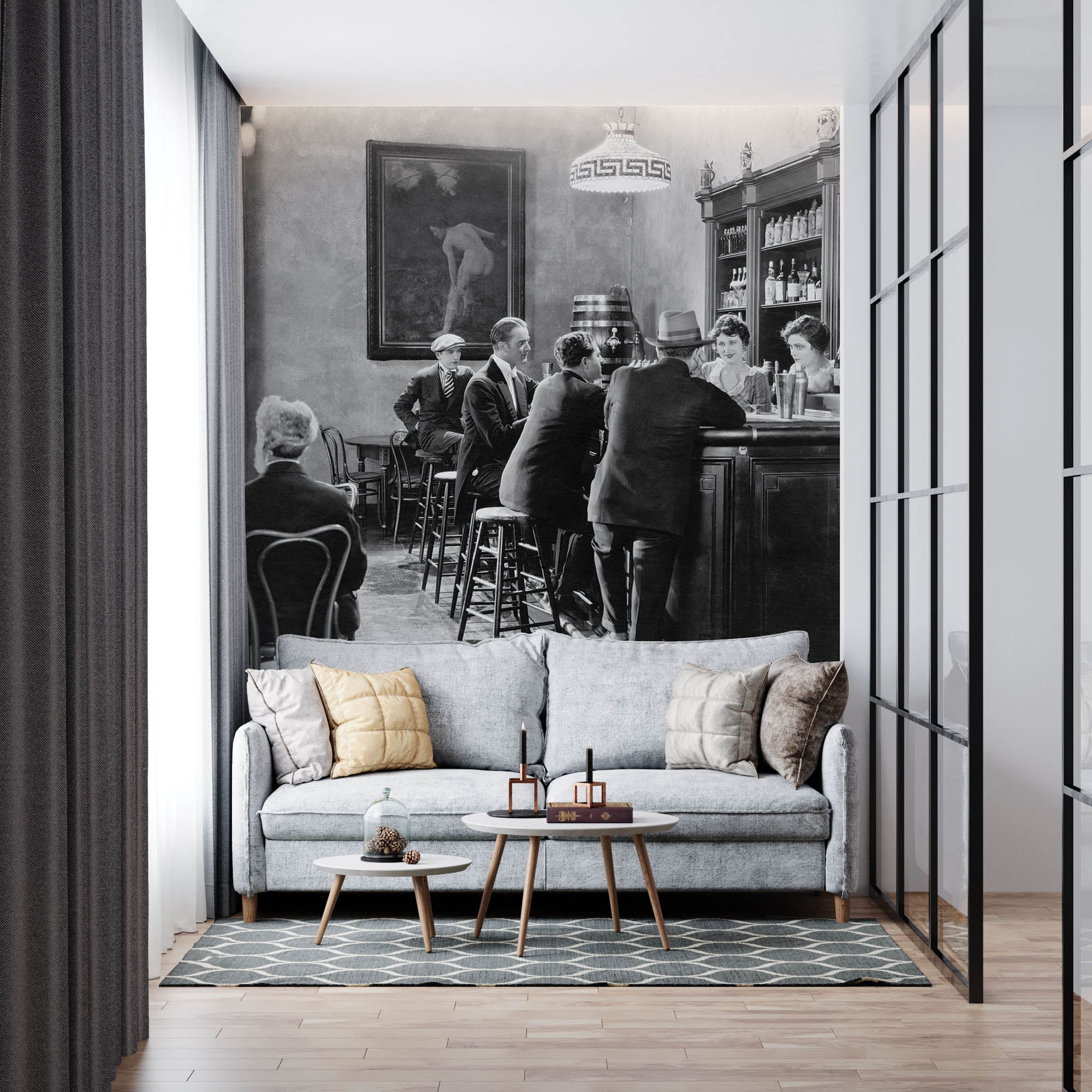 Mannen zittend aan een bar - LW00402 Fotobehang