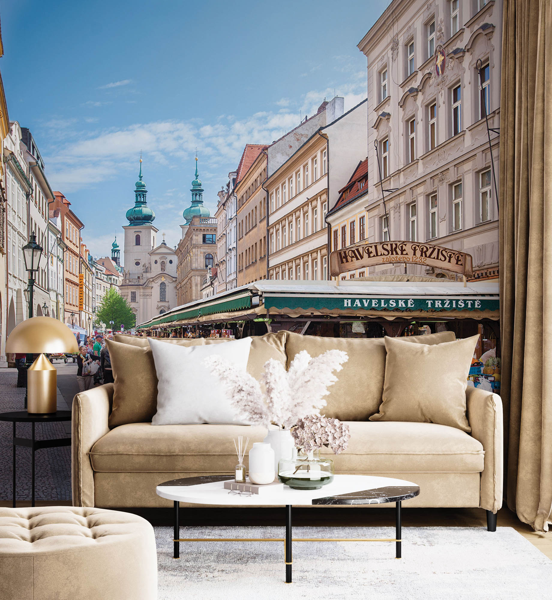 Markt Praag - LW00351 Fotobehang