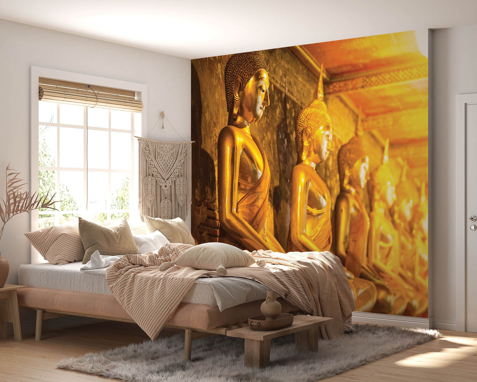 Mediterende boeddha's  - LW00092 Fotobehang