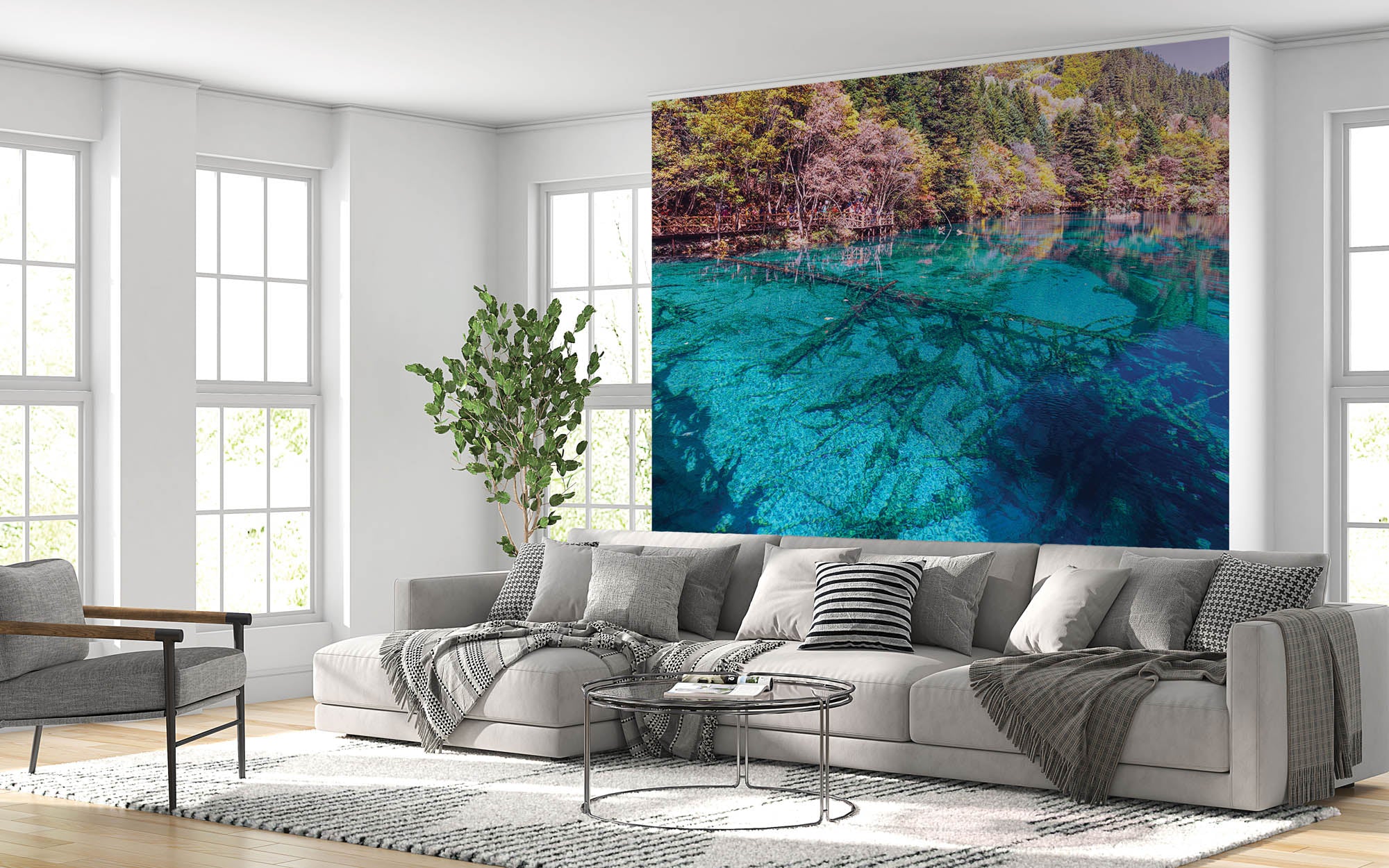 Meer in vallei - LW00266 Fotobehang