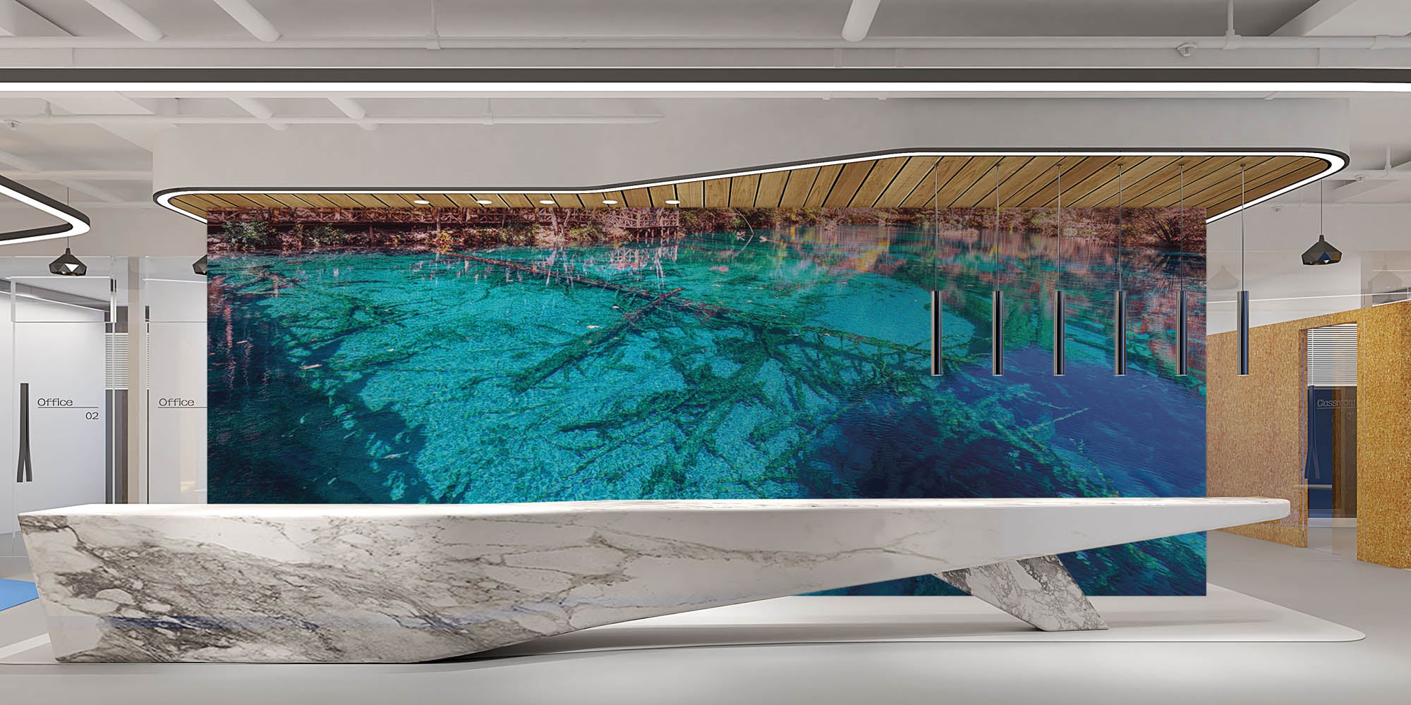 Meer in vallei - LW00266 Fotobehang