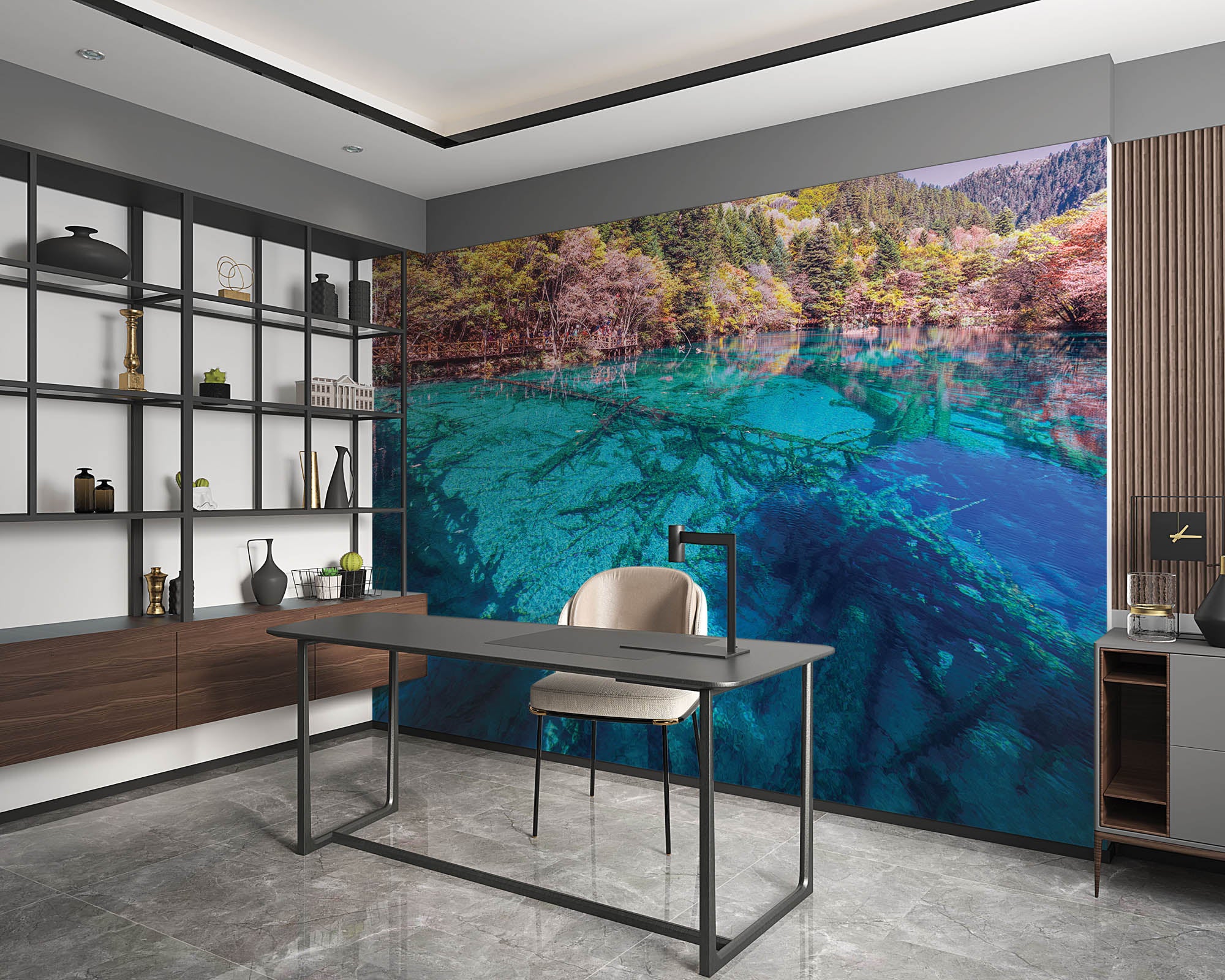 Meer in vallei - LW00266 Fotobehang