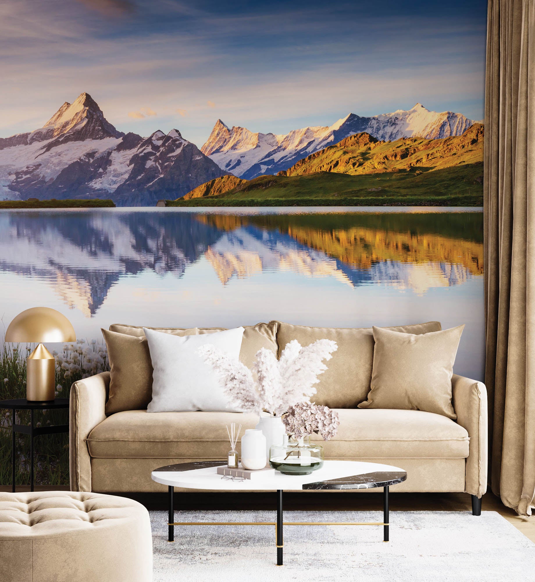 Meer in Zwitserse alpen  - LW00134 Fotobehang