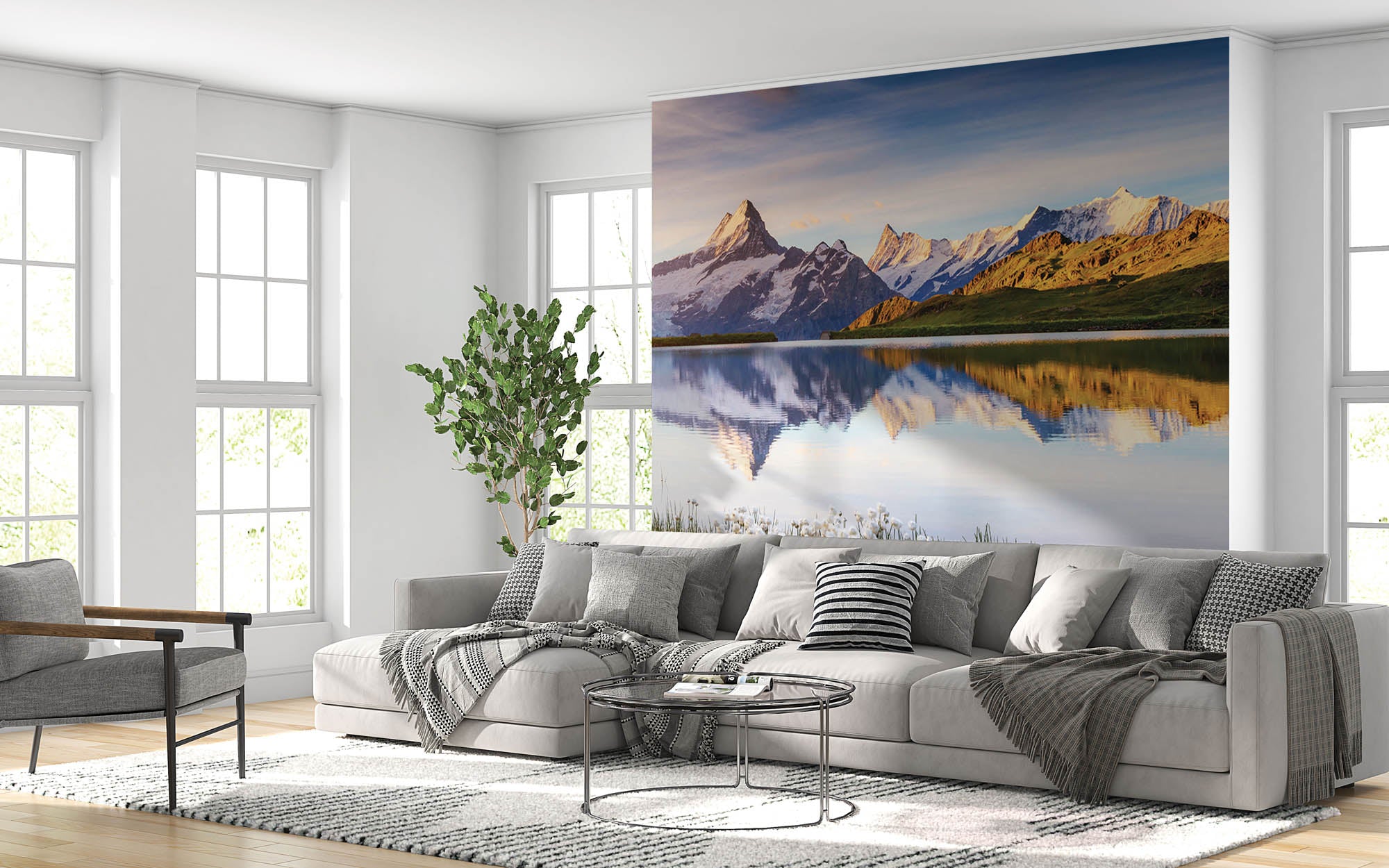 Meer in Zwitserse alpen  - LW00134 Fotobehang