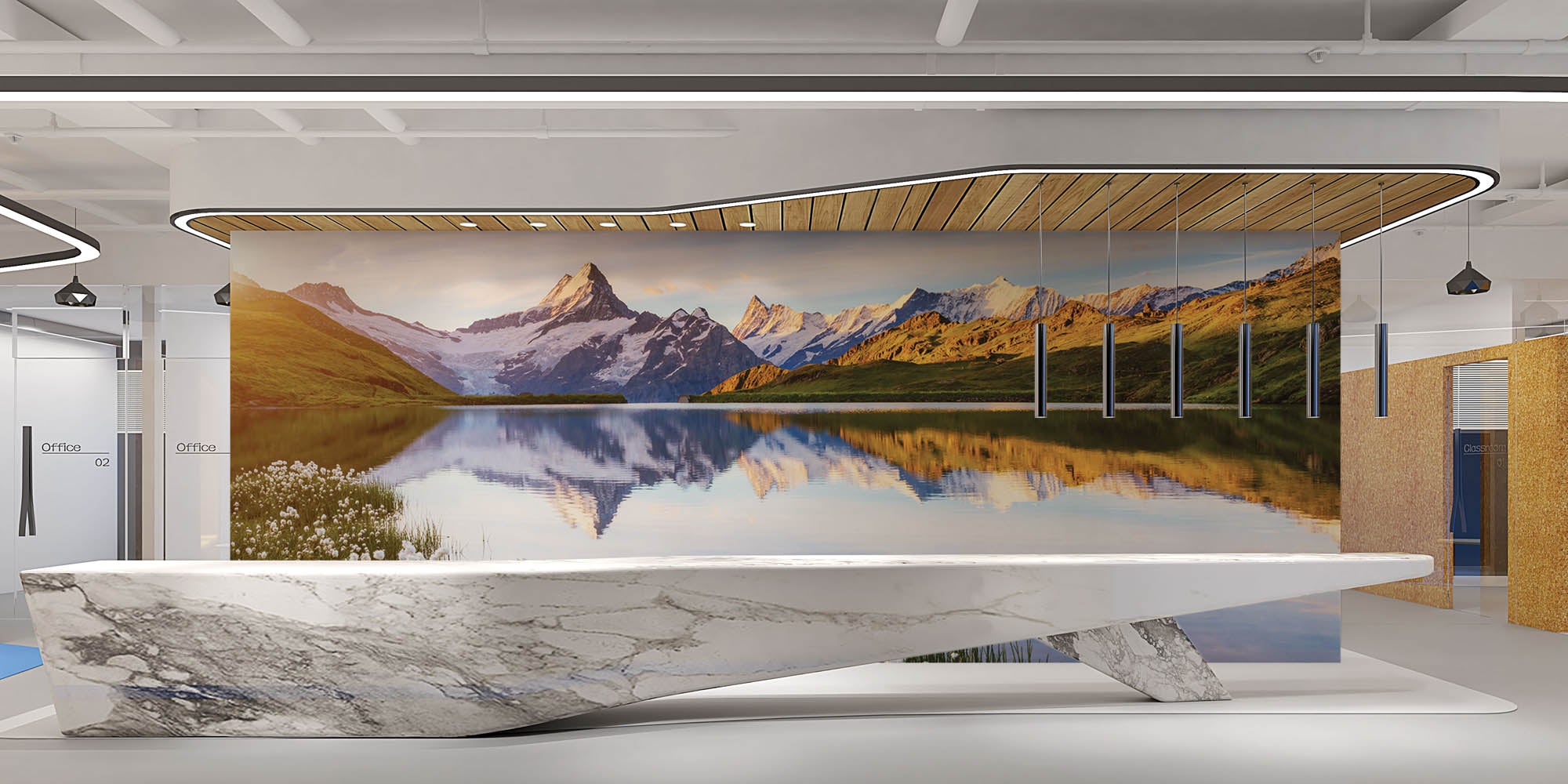 Meer in Zwitserse alpen  - LW00134 Fotobehang