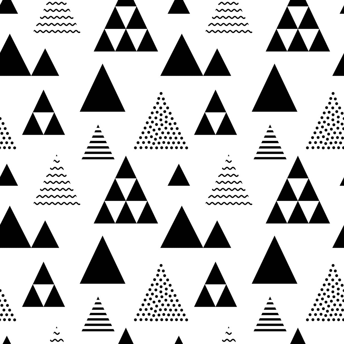 Minimalistisch Zwart Driehoekenpatroon - LW00728 Fotobehang