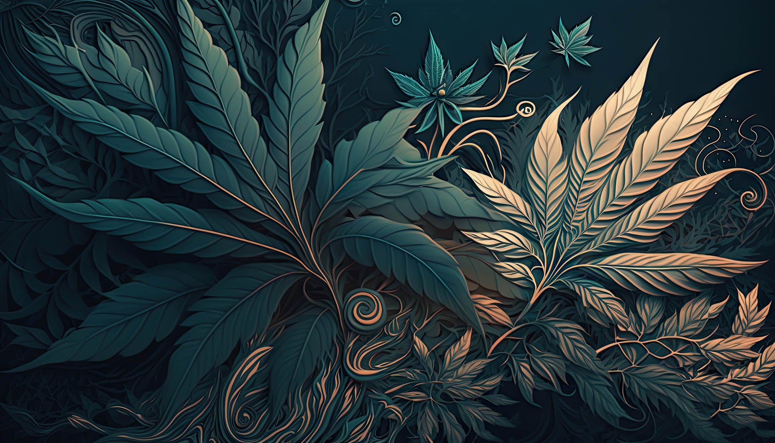 Moderne Cannabisbladeren - LW00821