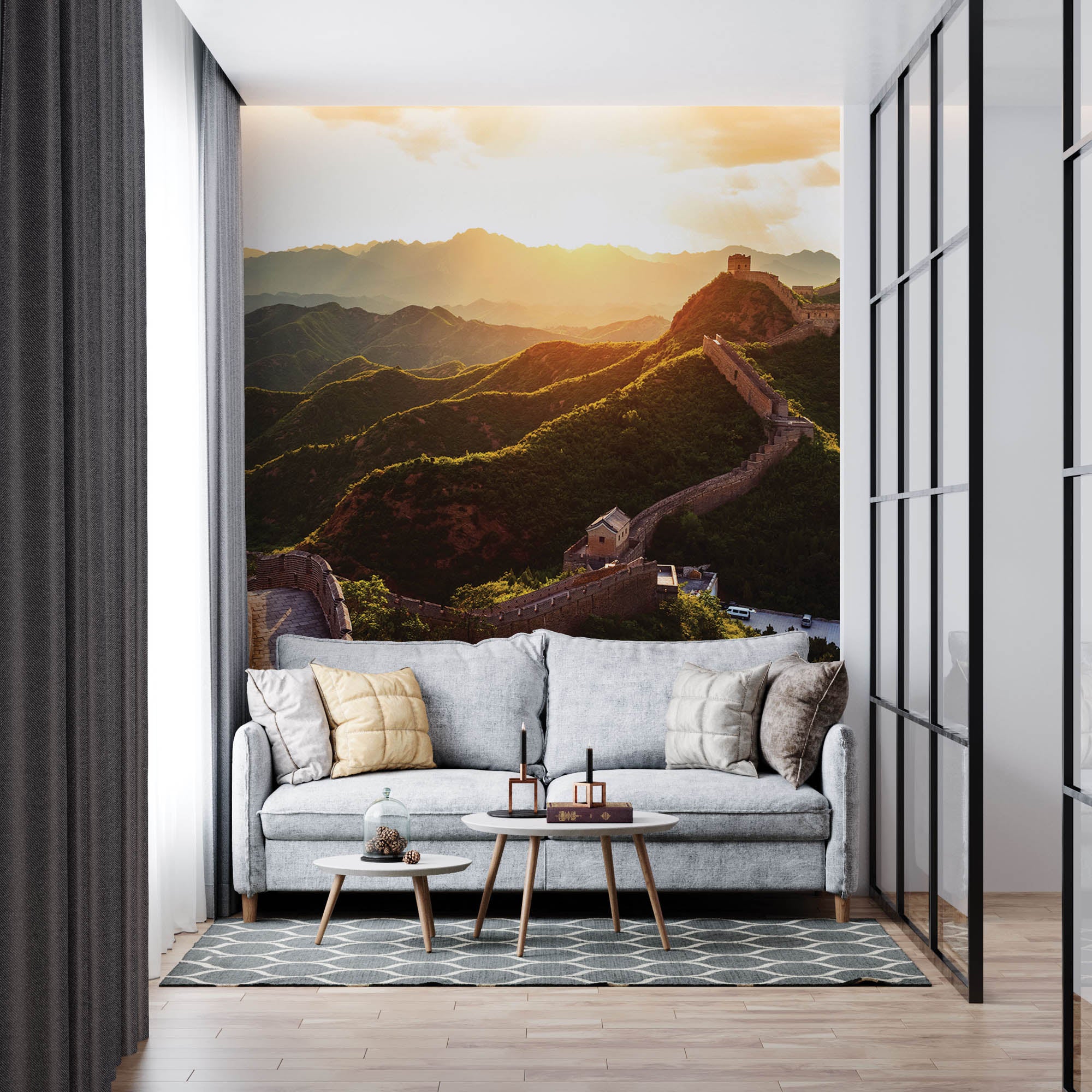 Muur bij zonsondergang  - LW00059 Fotobehang