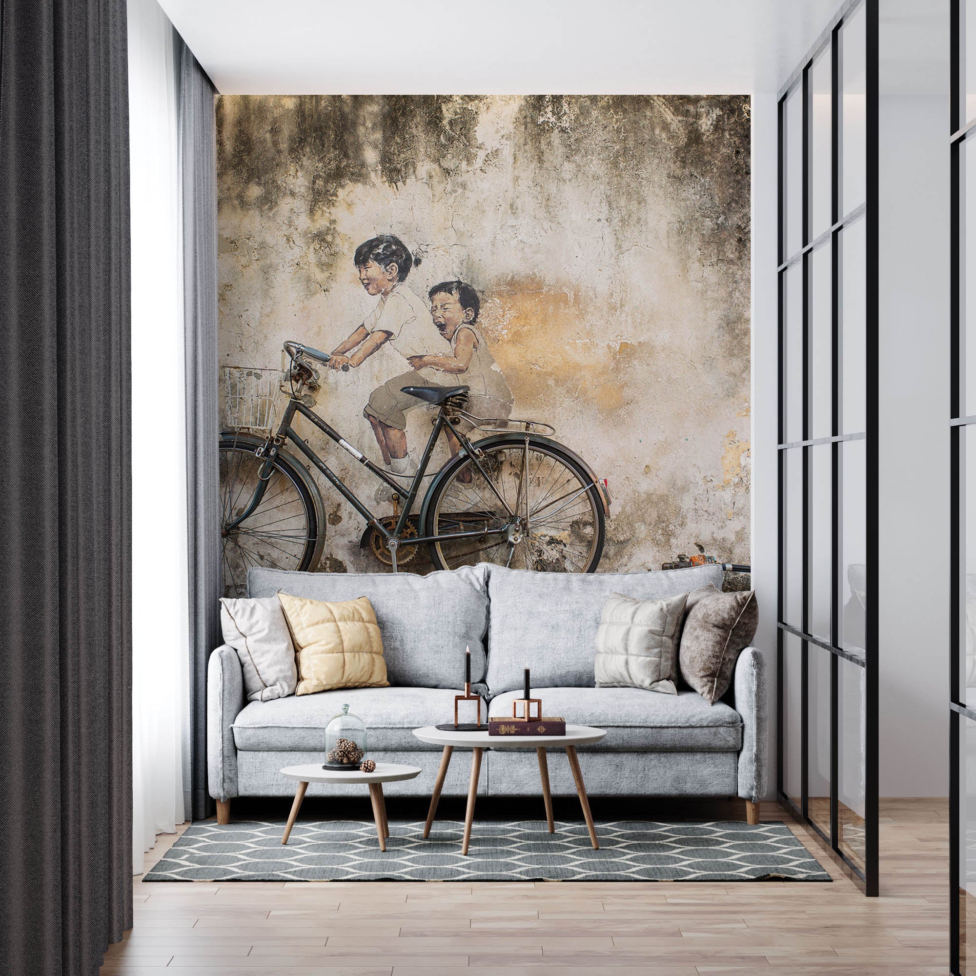 Muur tekening - LW00058 Fotobehang