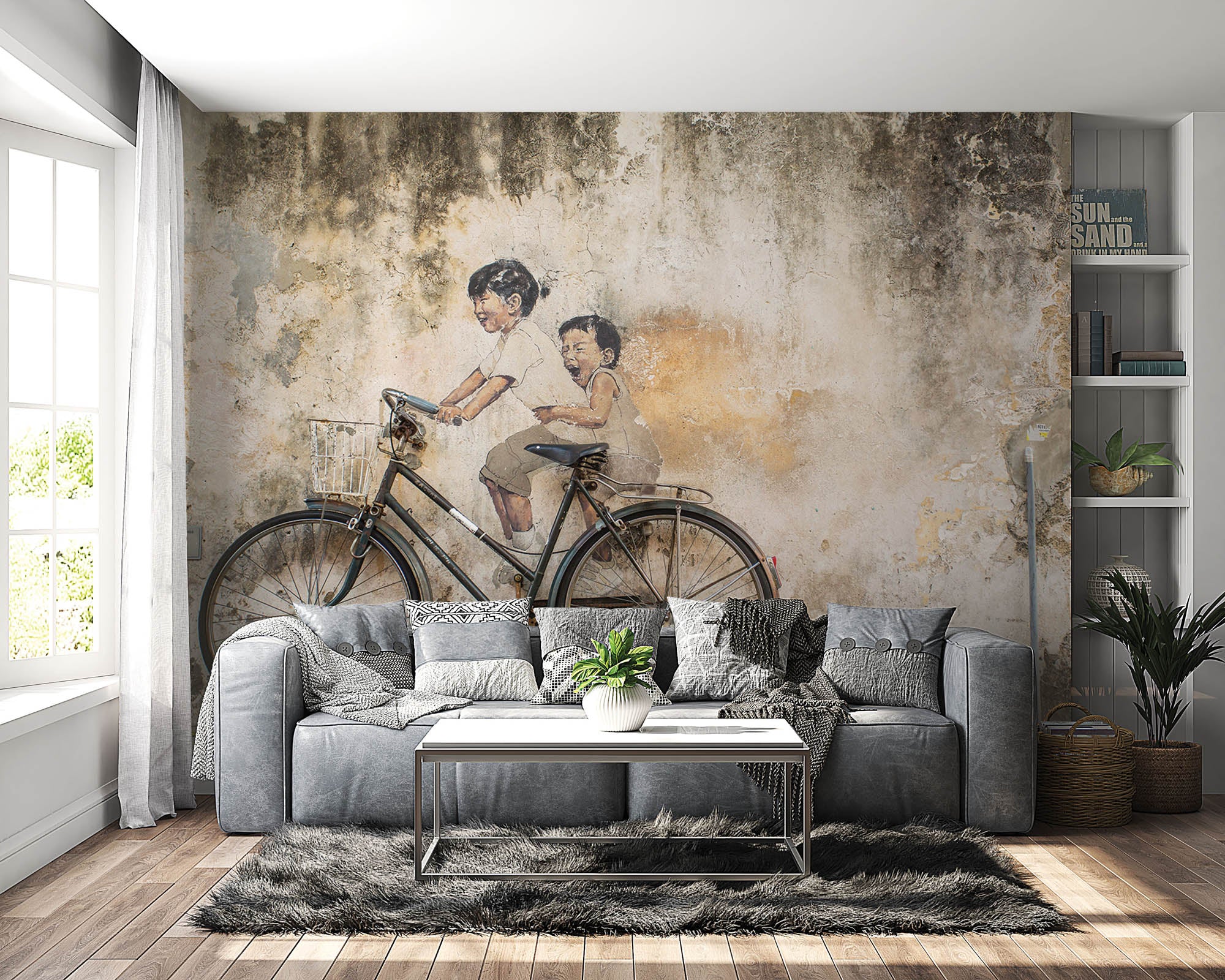 Muur tekening - LW00058 Fotobehang