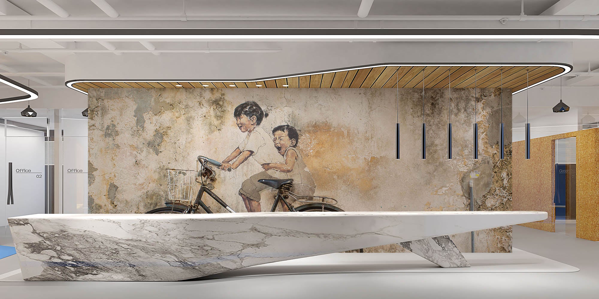 Muur tekening - LW00058 Fotobehang