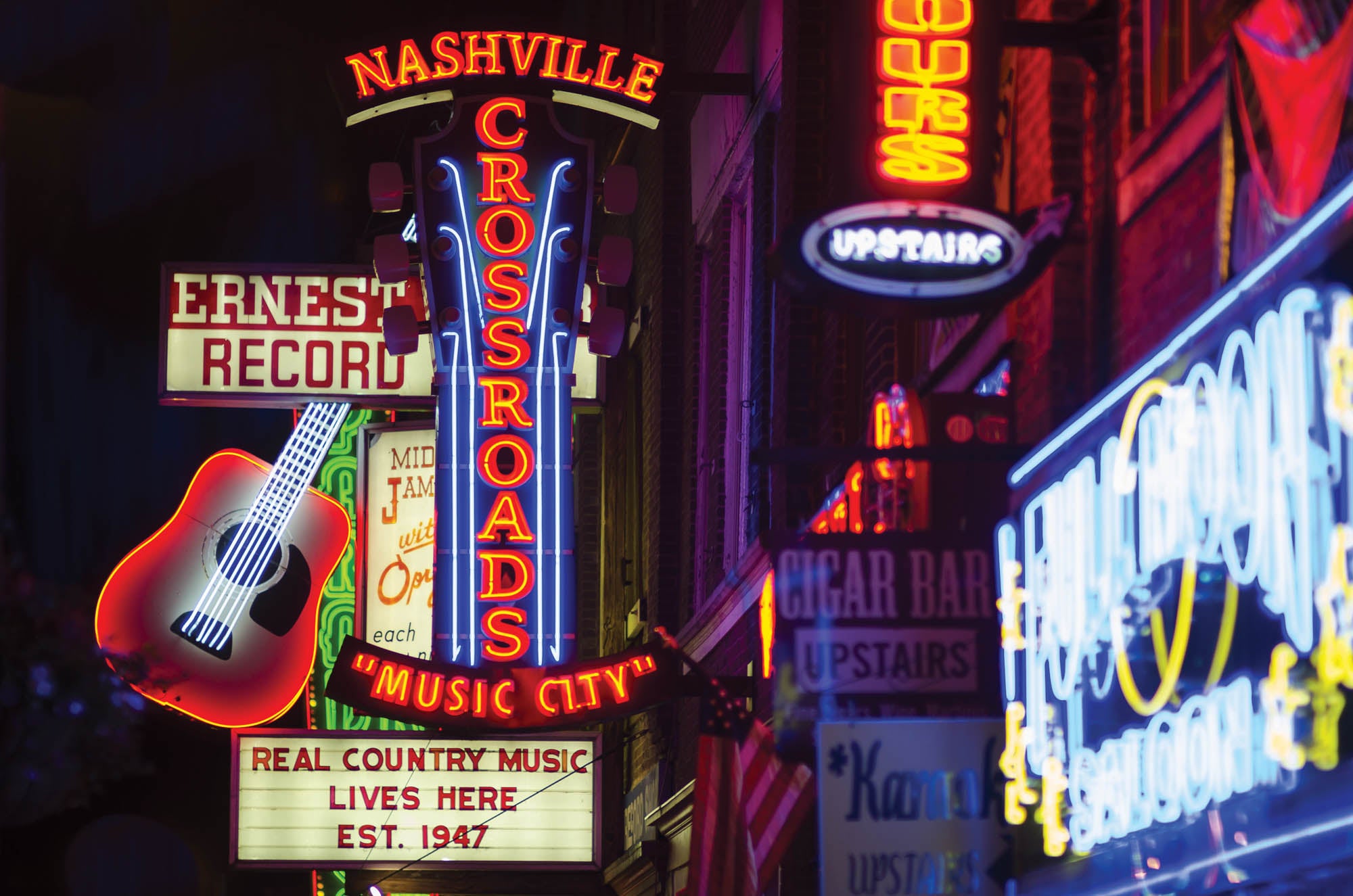 Neon reclame Nashville  - LW00329 Fotobehang