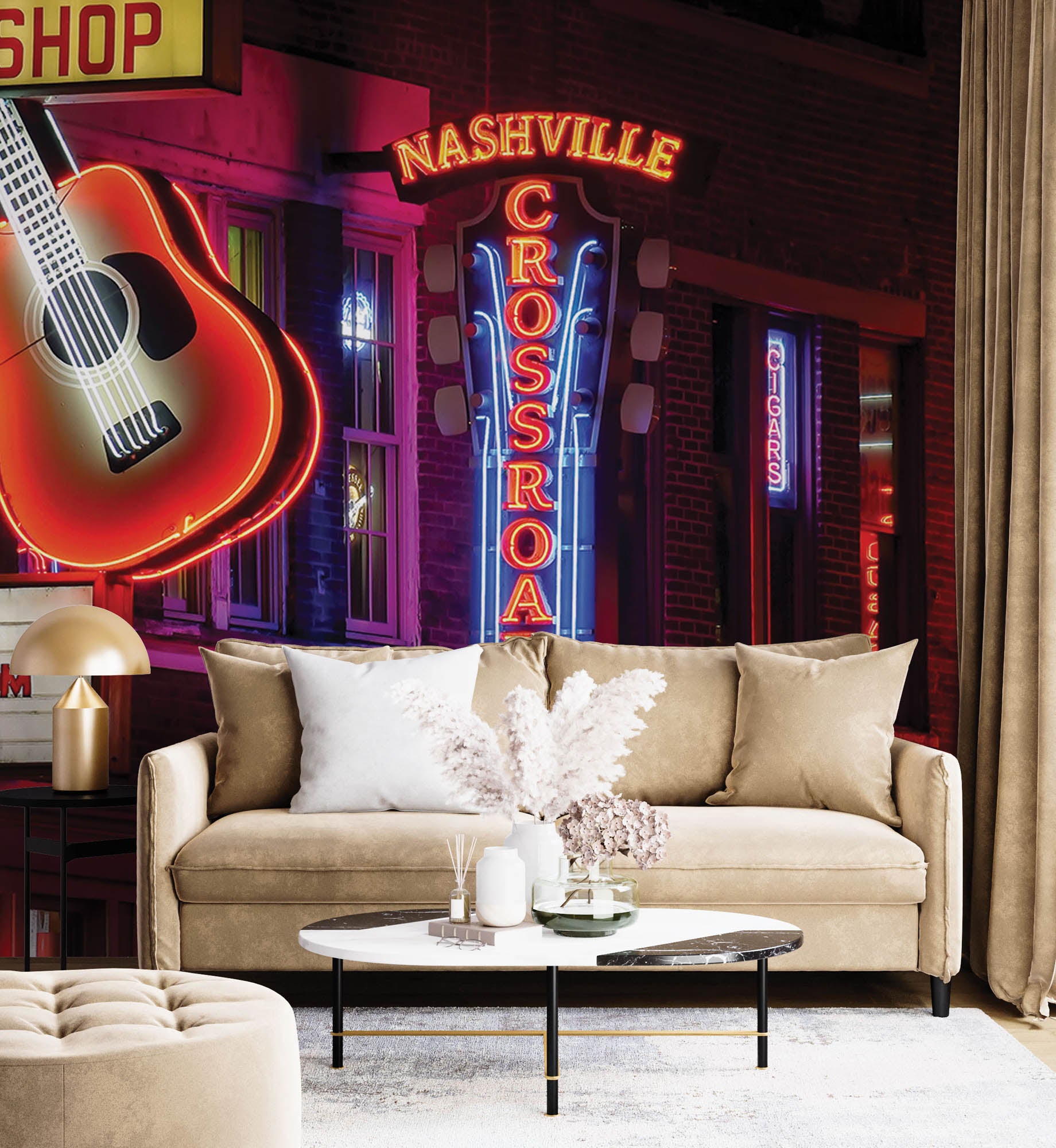 Neon verlichting Nashville Tennessee - LW00336 Fotobehang