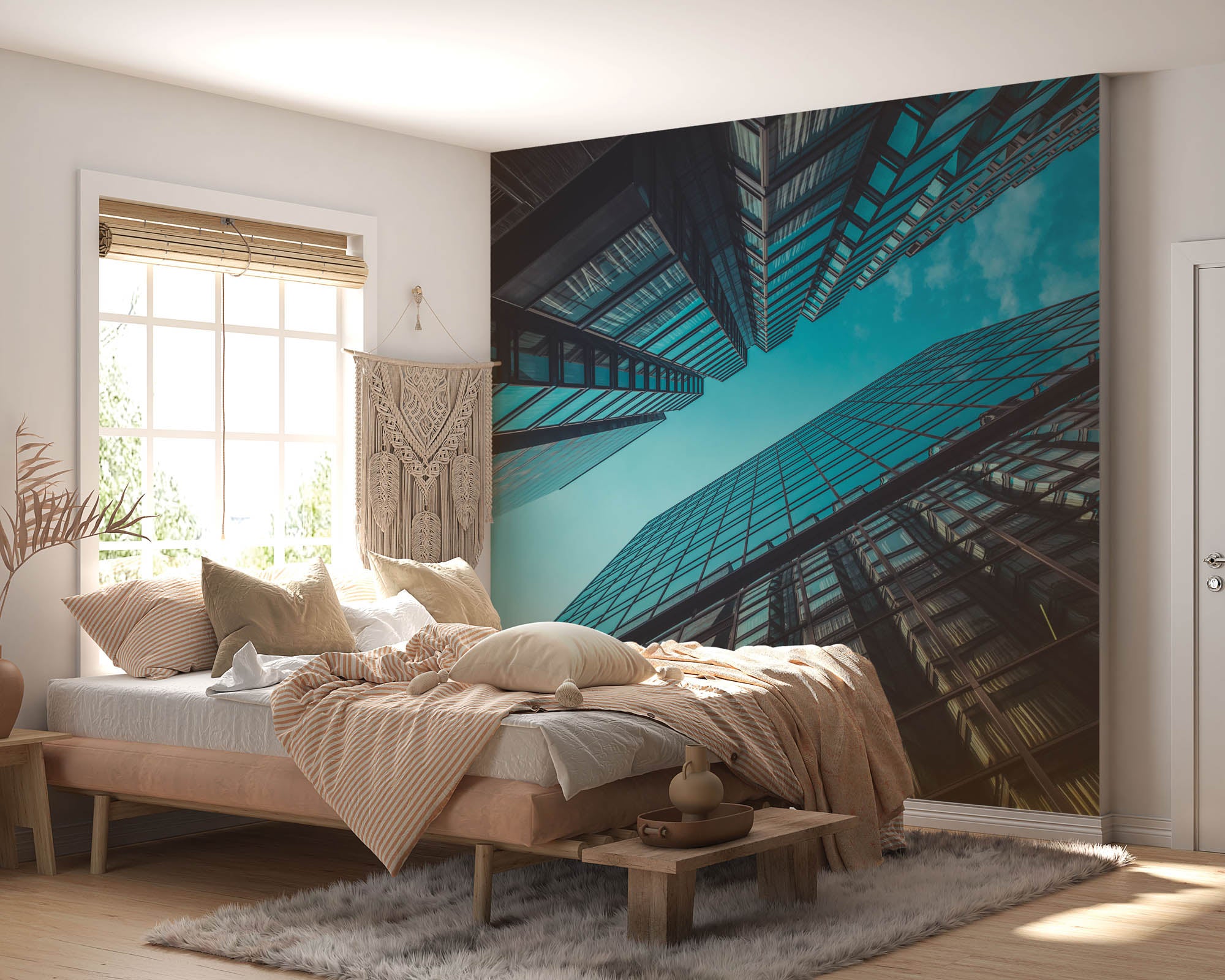 Onderaanzicht wolkenkrabbers - LW00030 Fotobehang