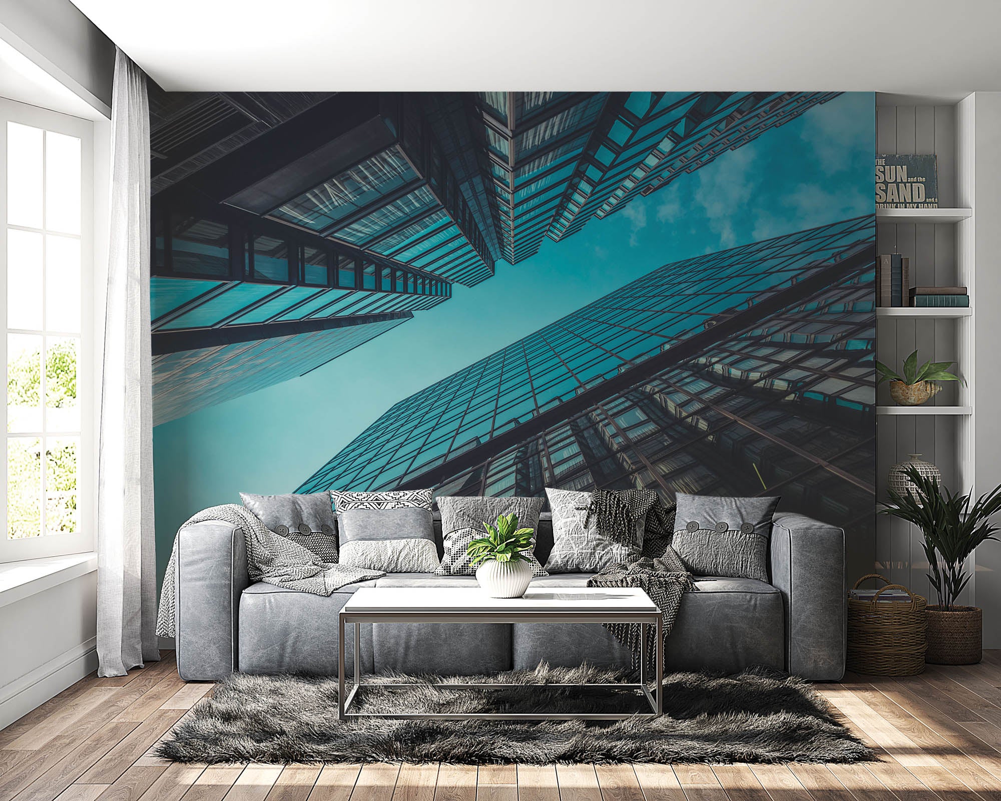 Onderaanzicht wolkenkrabbers - LW00030 Fotobehang