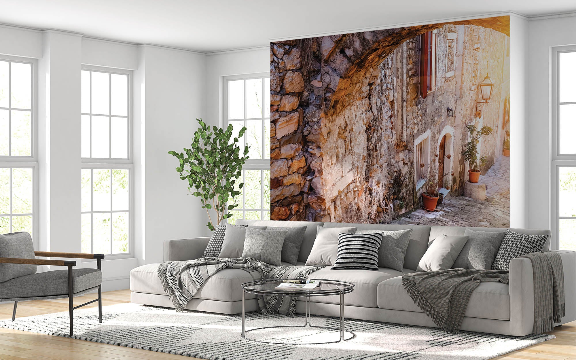 Oud stenen straatje - LW00371 Fotobehang