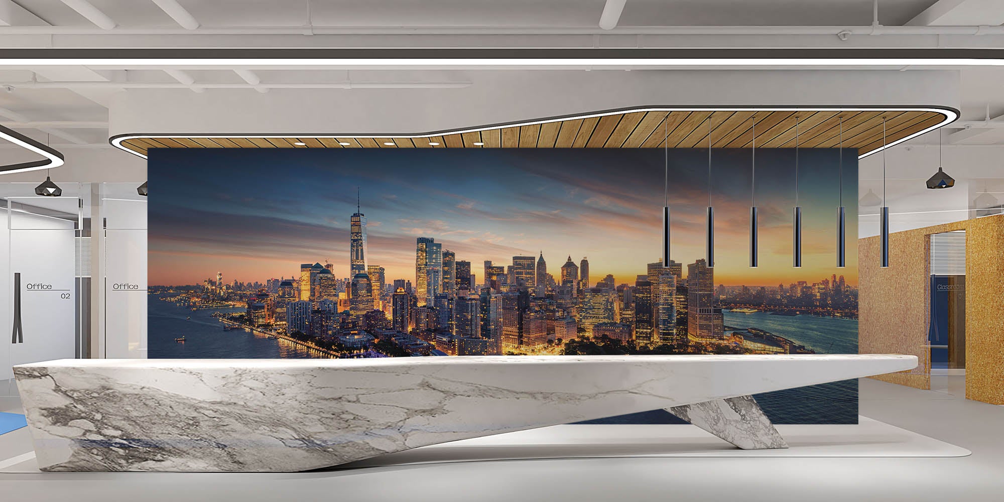 Panorama New York City skyline - LW00344 Fotobehang