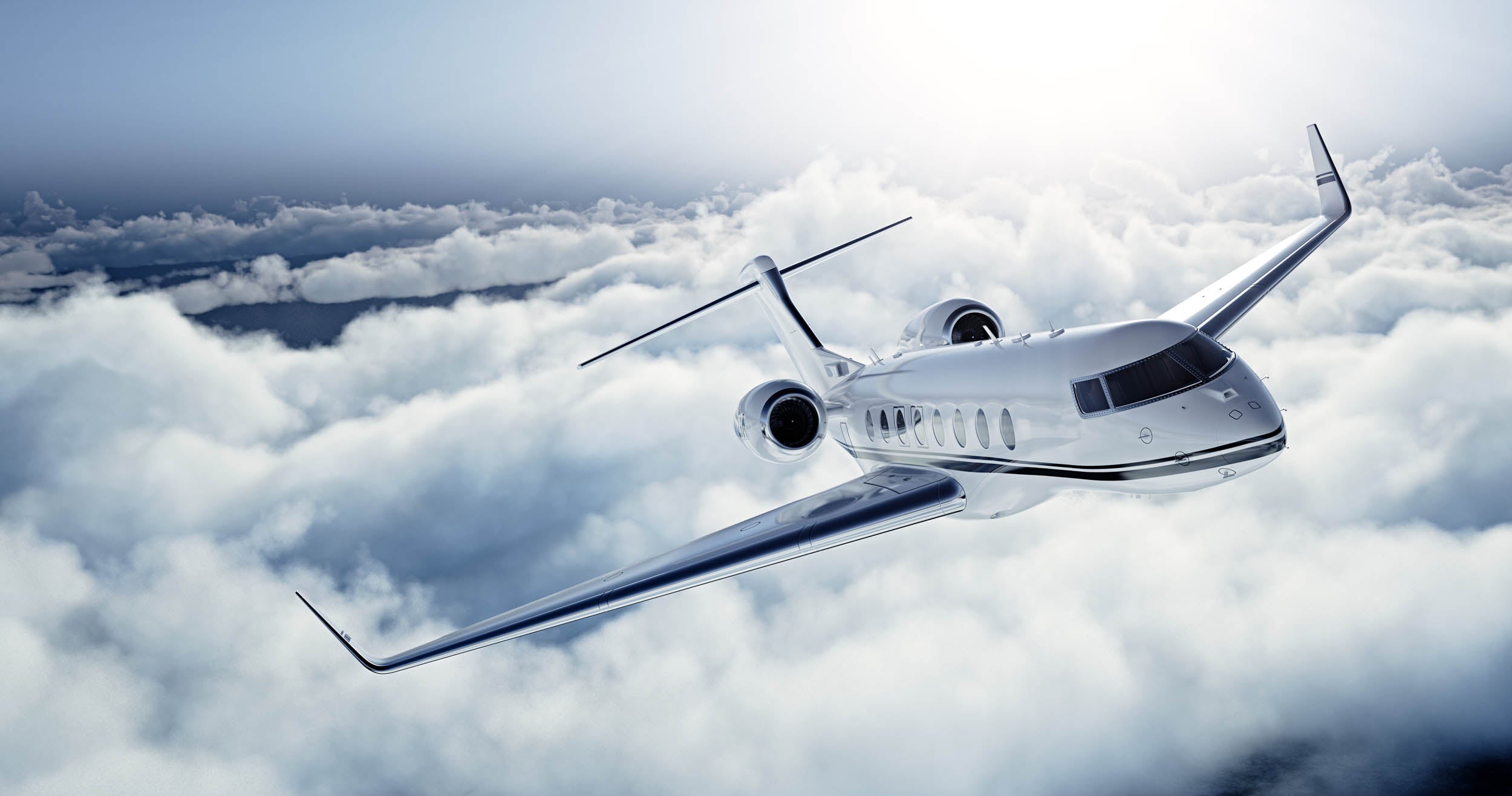 Privéjet boven de Wolken - LW00785 Fotobehang