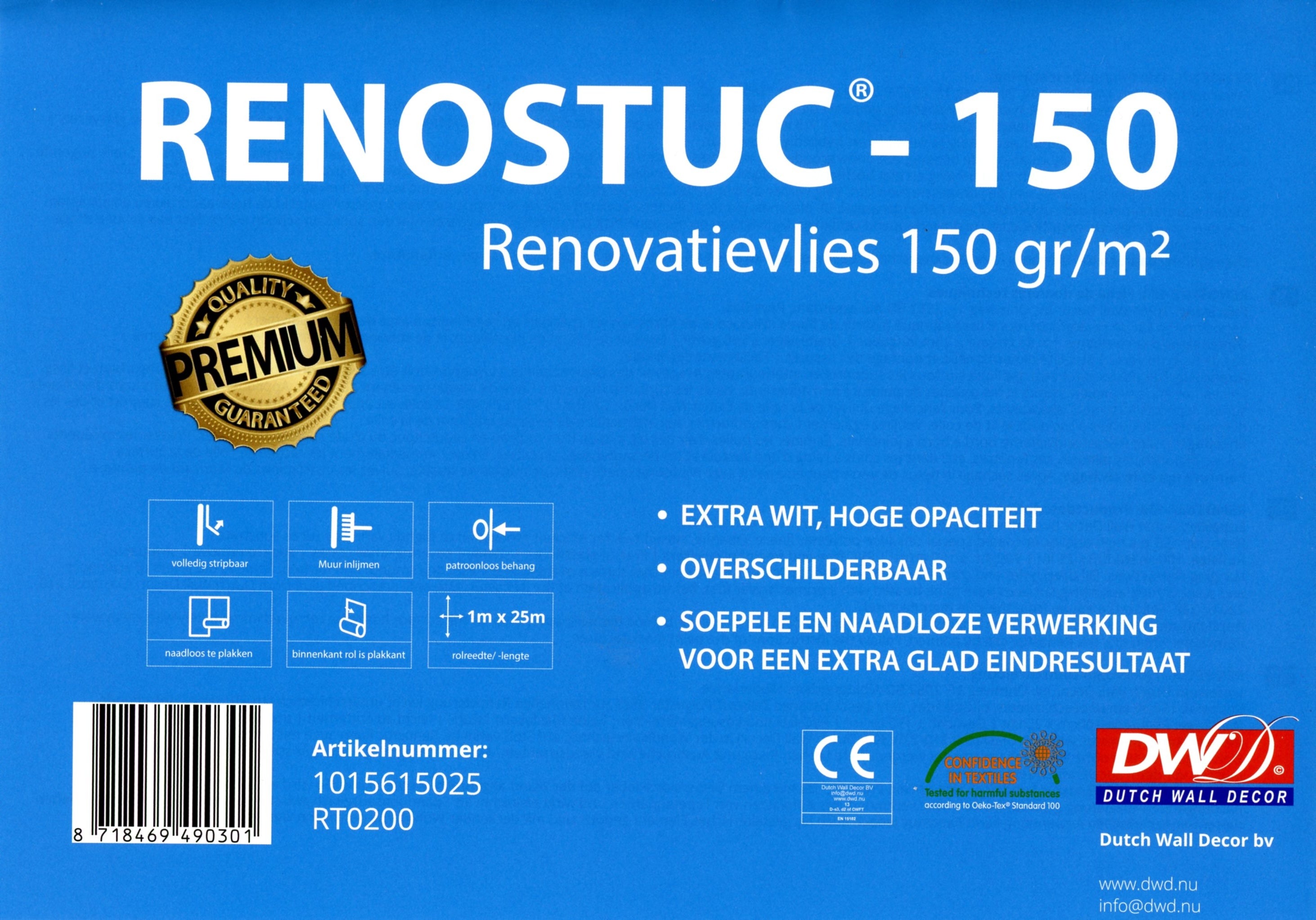 Renostuc Renovatievlies - 150g - 25m² Renovatievlies