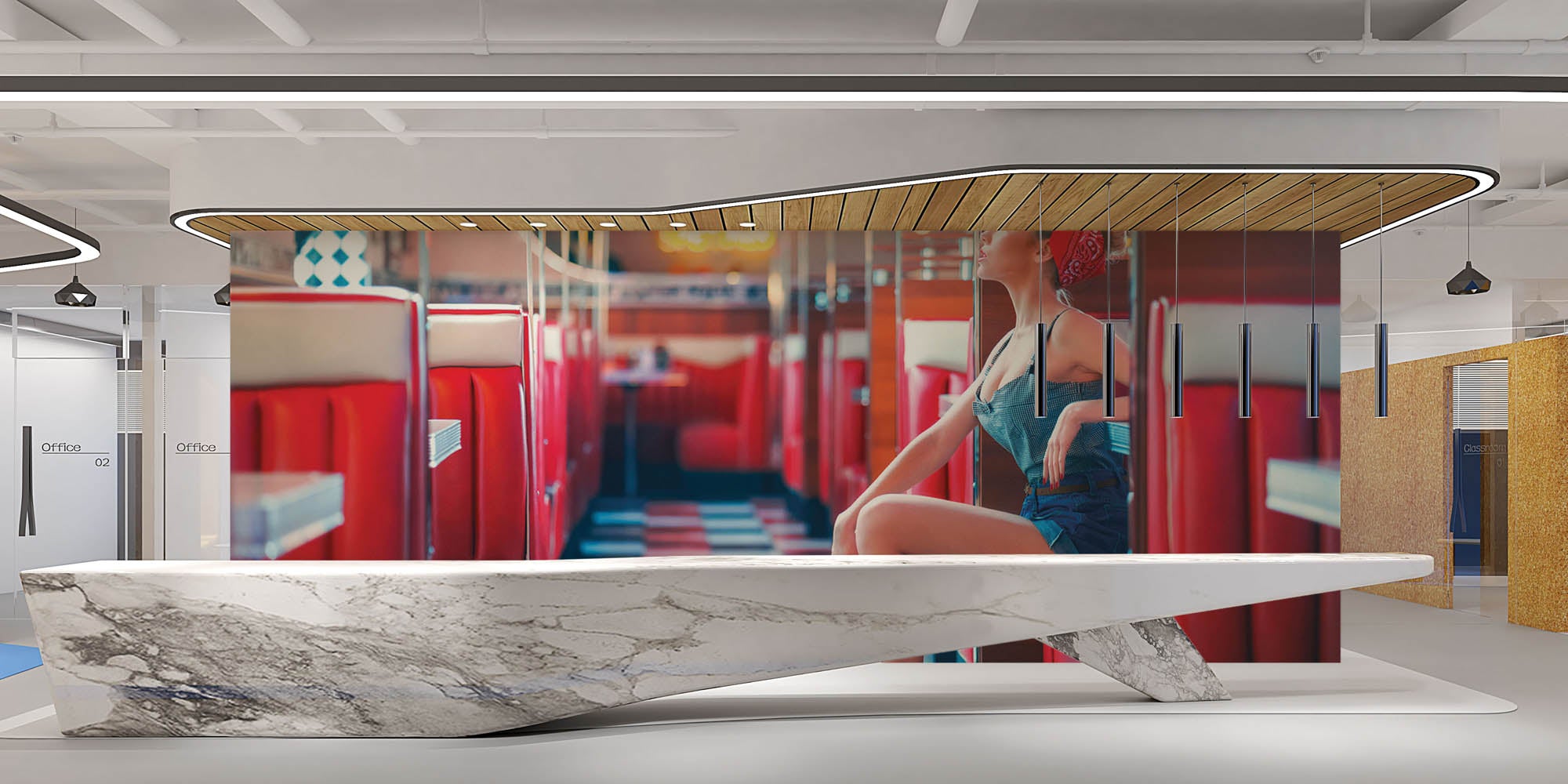 Retro café - LW00435 Fotobehang