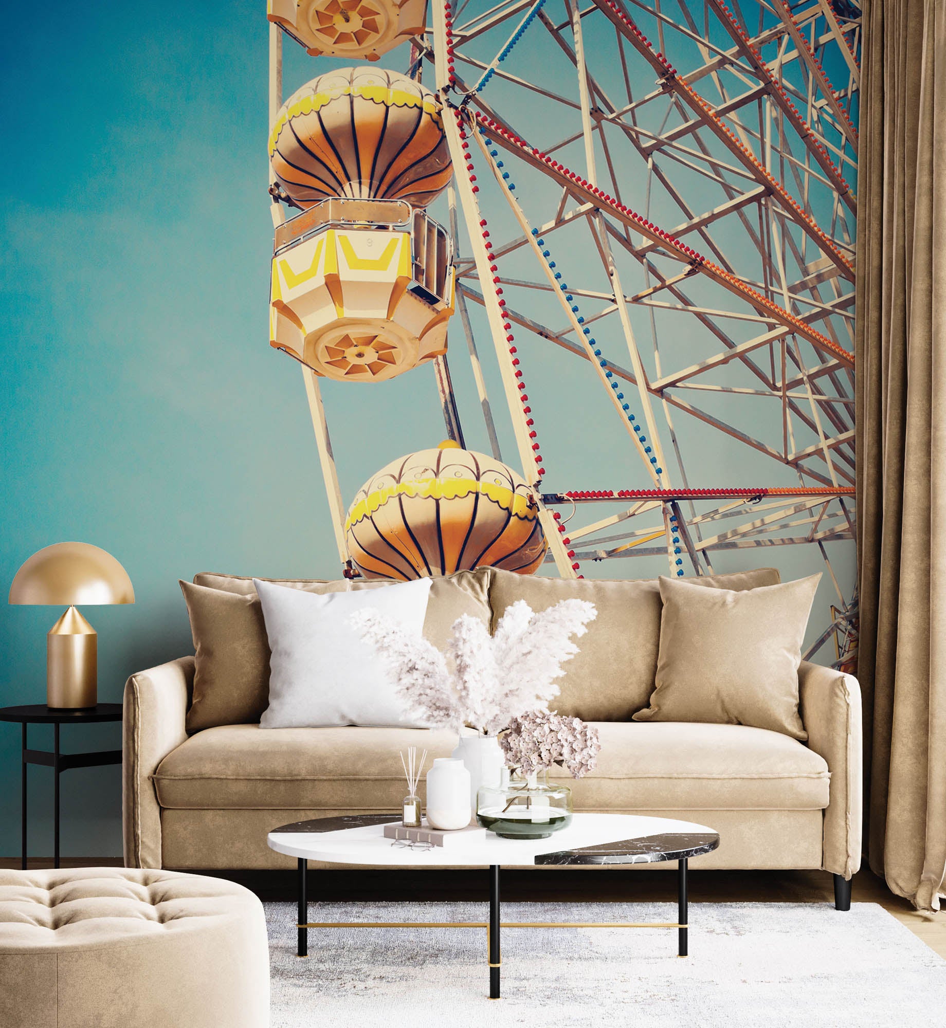 Retro reuzenrad - LW00411 Fotobehang