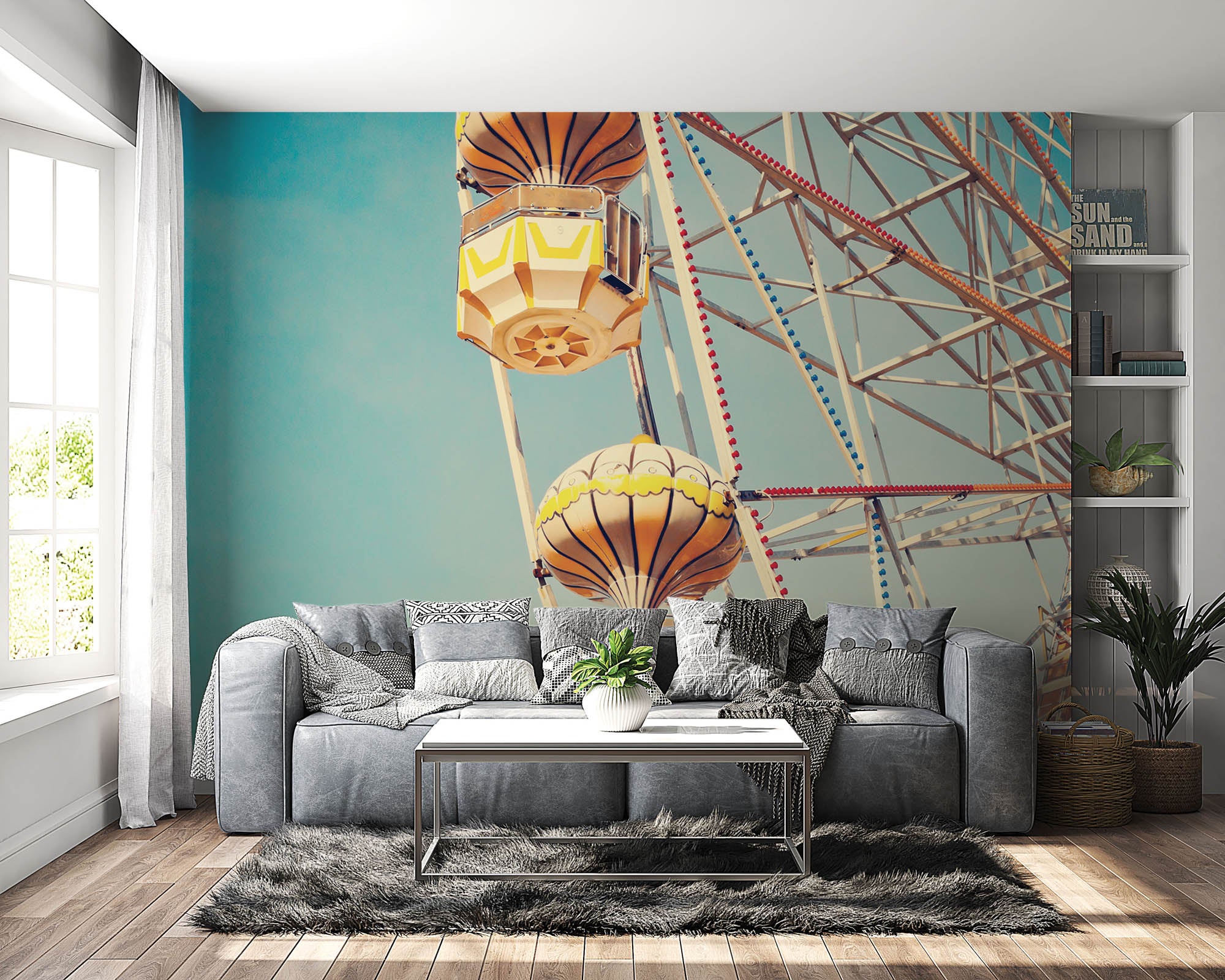 Retro reuzenrad - LW00411 Fotobehang