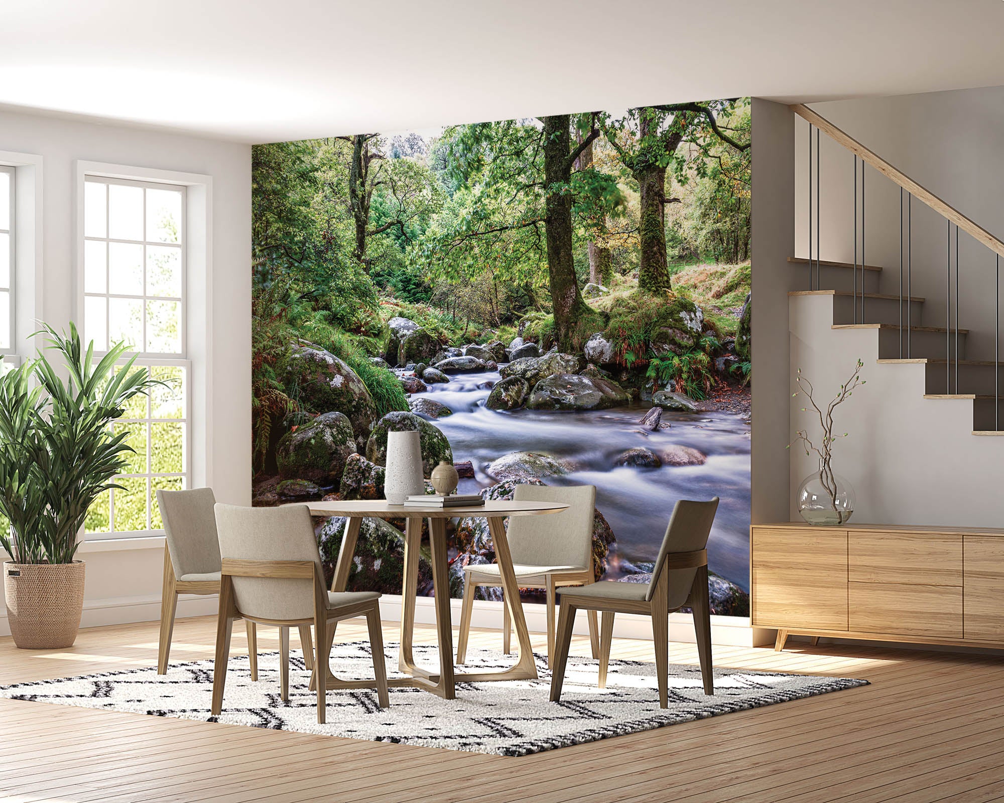 Rivier door bos - LW00257 Fotobehang