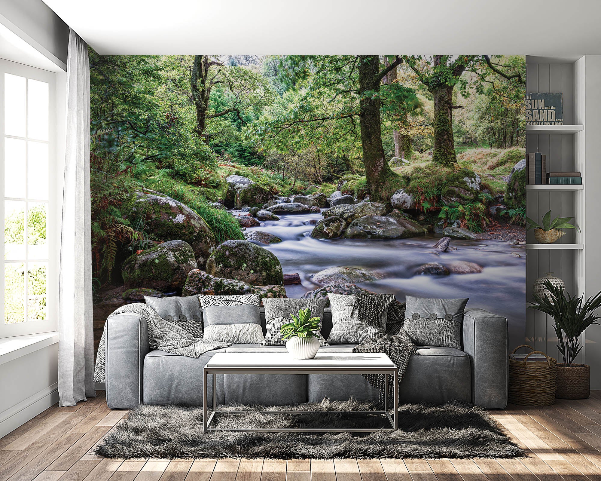 Rivier door bos - LW00257 Fotobehang