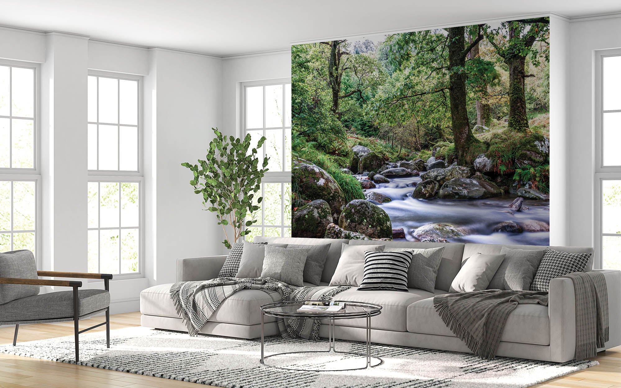 Rivier door bos - LW00257 Fotobehang