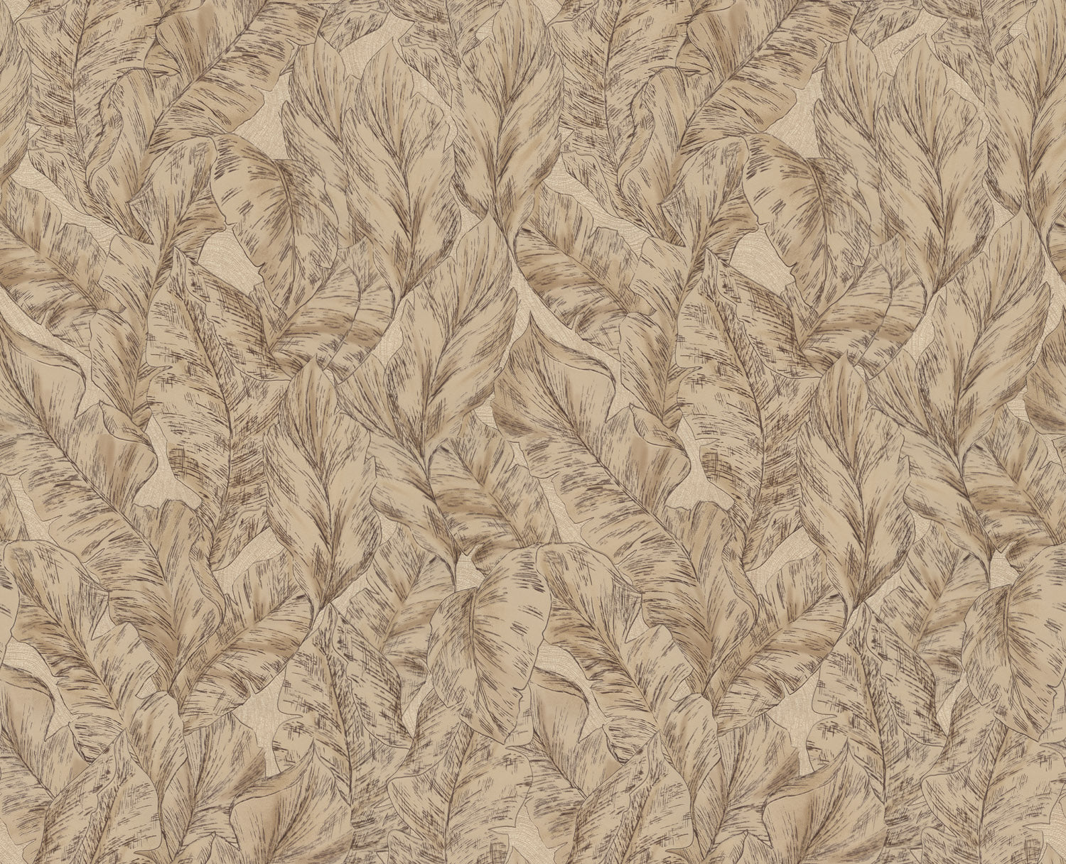 Roberto Cavalli 9 - Bladeren Beige - 21071 Behang