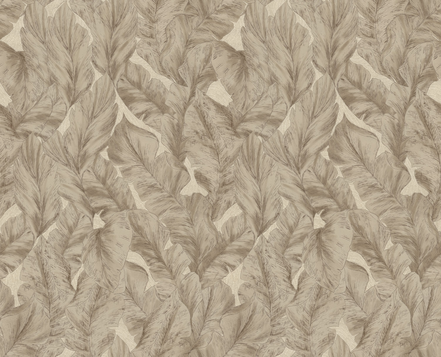 Roberto Cavalli 9 - Bladeren Beige - 21076 Behang