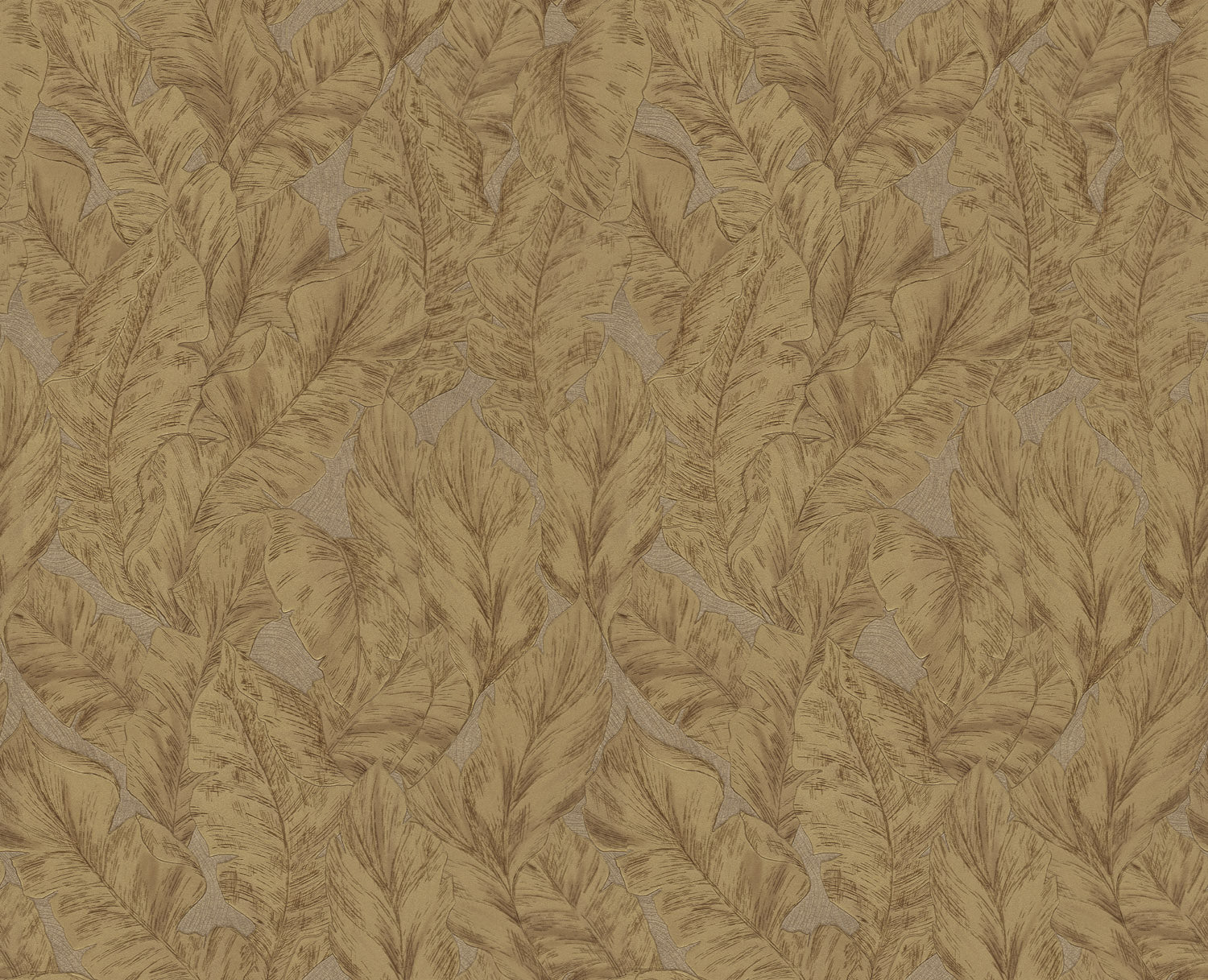 Roberto Cavalli 9 - Bladeren Goud - 21079 Behang