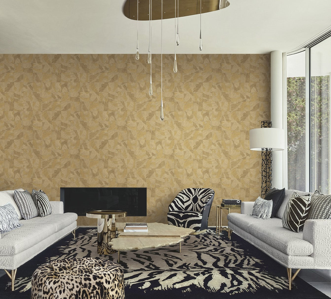 Roberto Cavalli 9 - Blok Goud - 21069 Behang